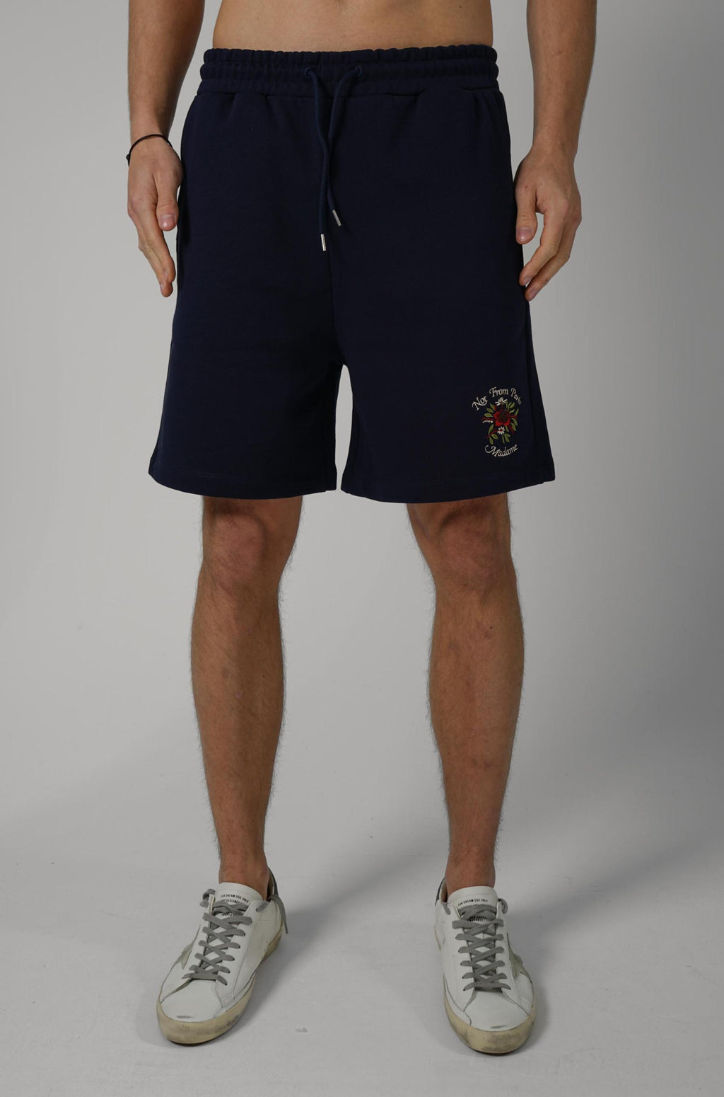 Drôle De Monsieur Short Slogan Rose Navy
