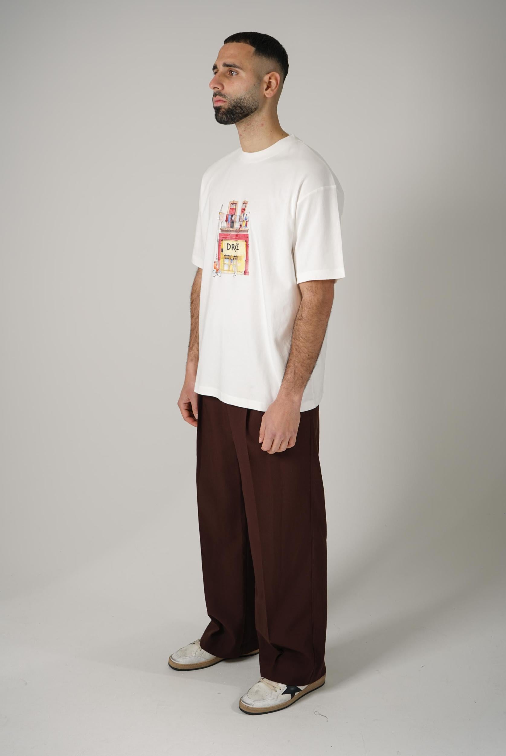 Drôle De Monsieur T-Shirt Drôle Cafe Off White