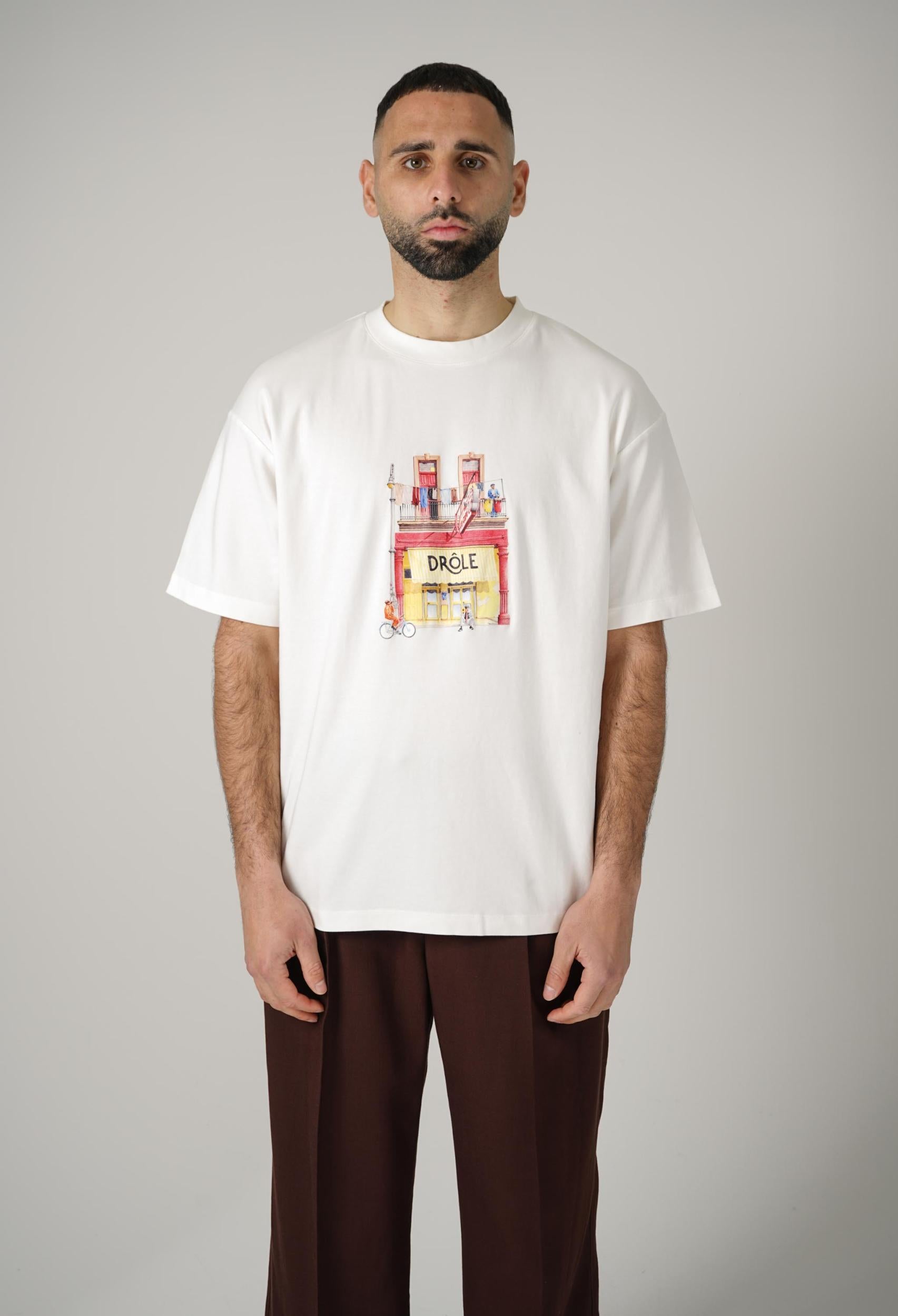 Drôle De Monsieur T-Shirt Drôle Cafe Off White