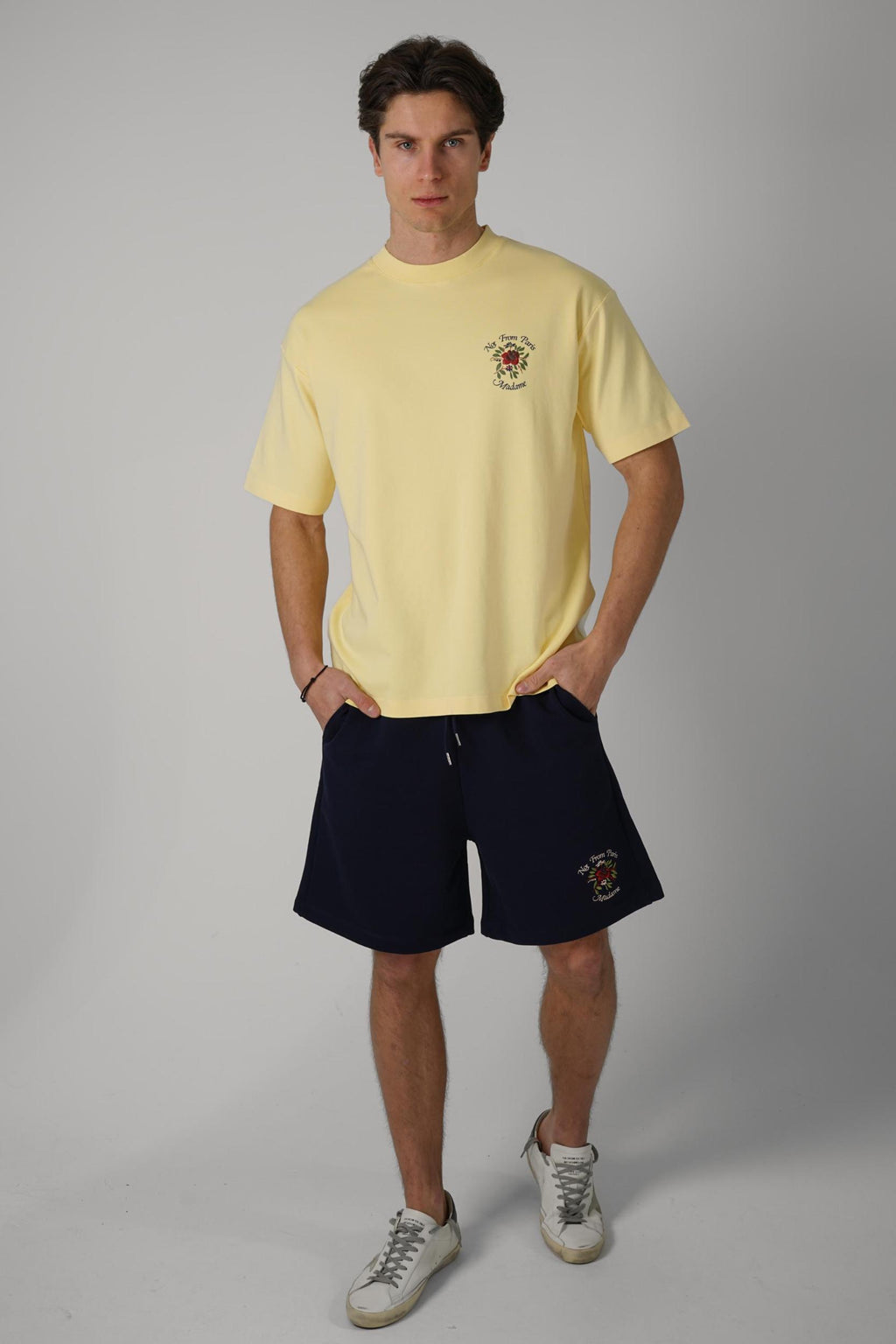 Drôle De Monsieur T-Shirt Slogan Rose Light Yellow