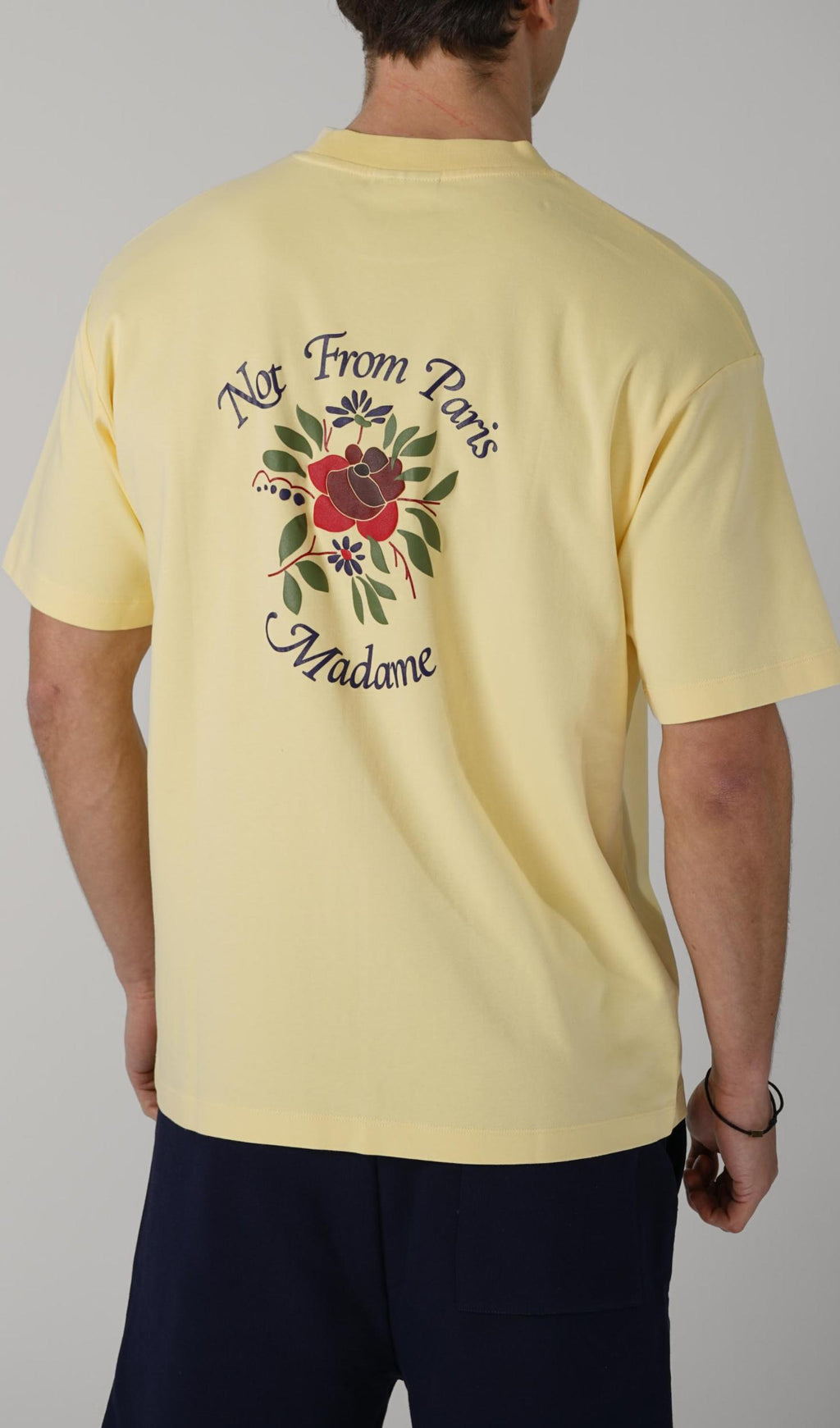 Drôle De Monsieur T-Shirt Slogan Rose Light Yellow