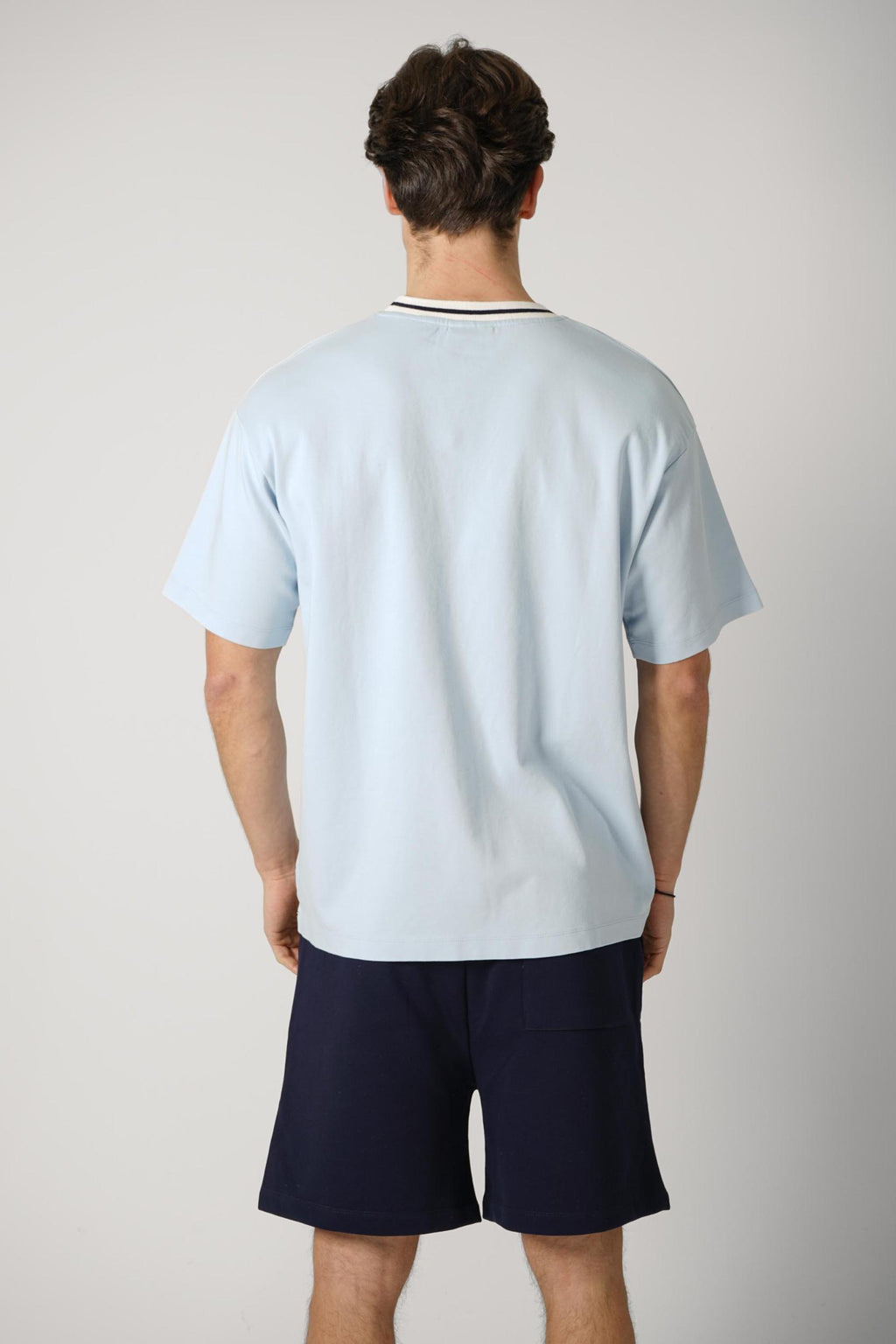 Drôle De Monsieur T-Shirt Slogan Sport Light Blue