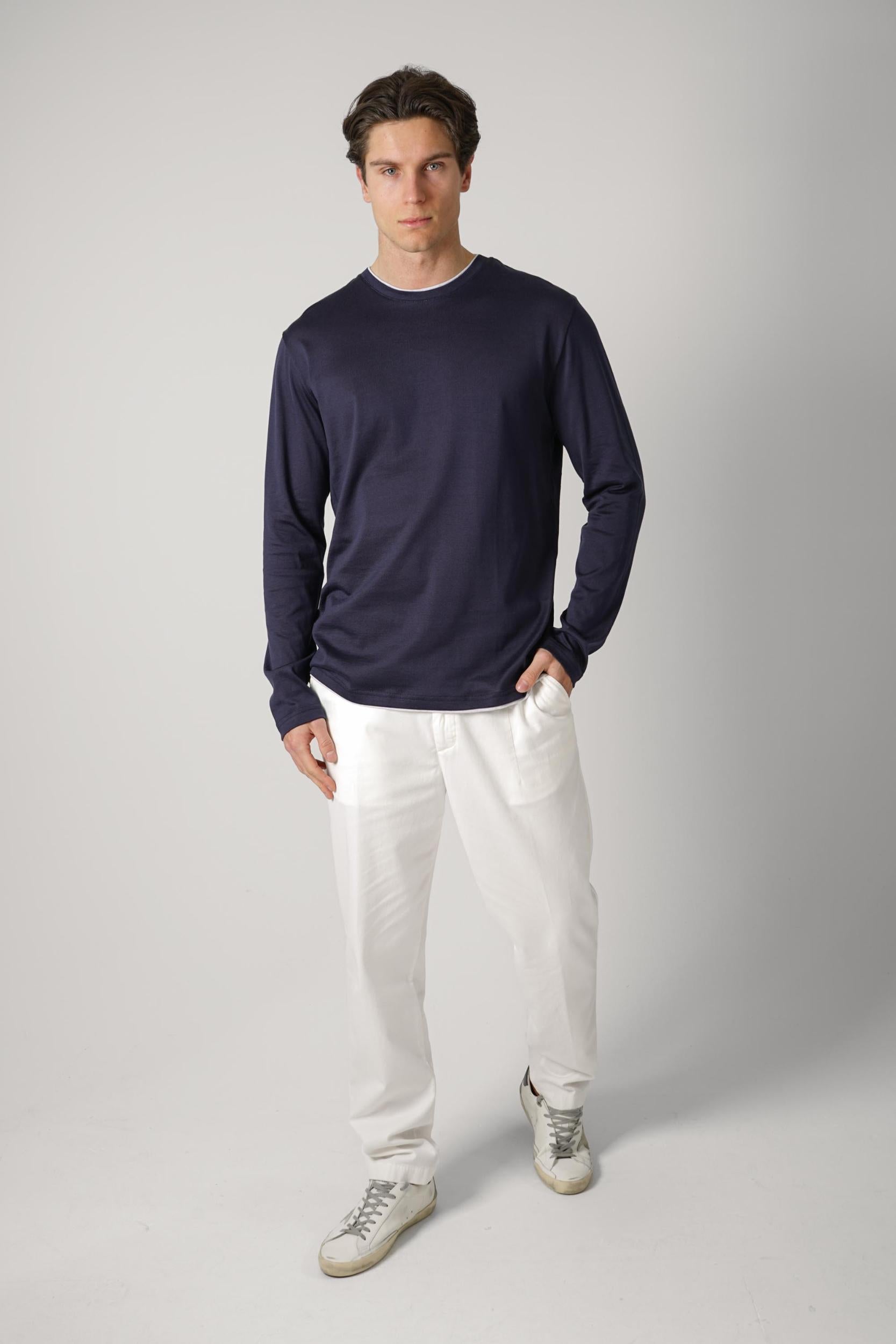 Eleventy Cotton Longsleeve Navy