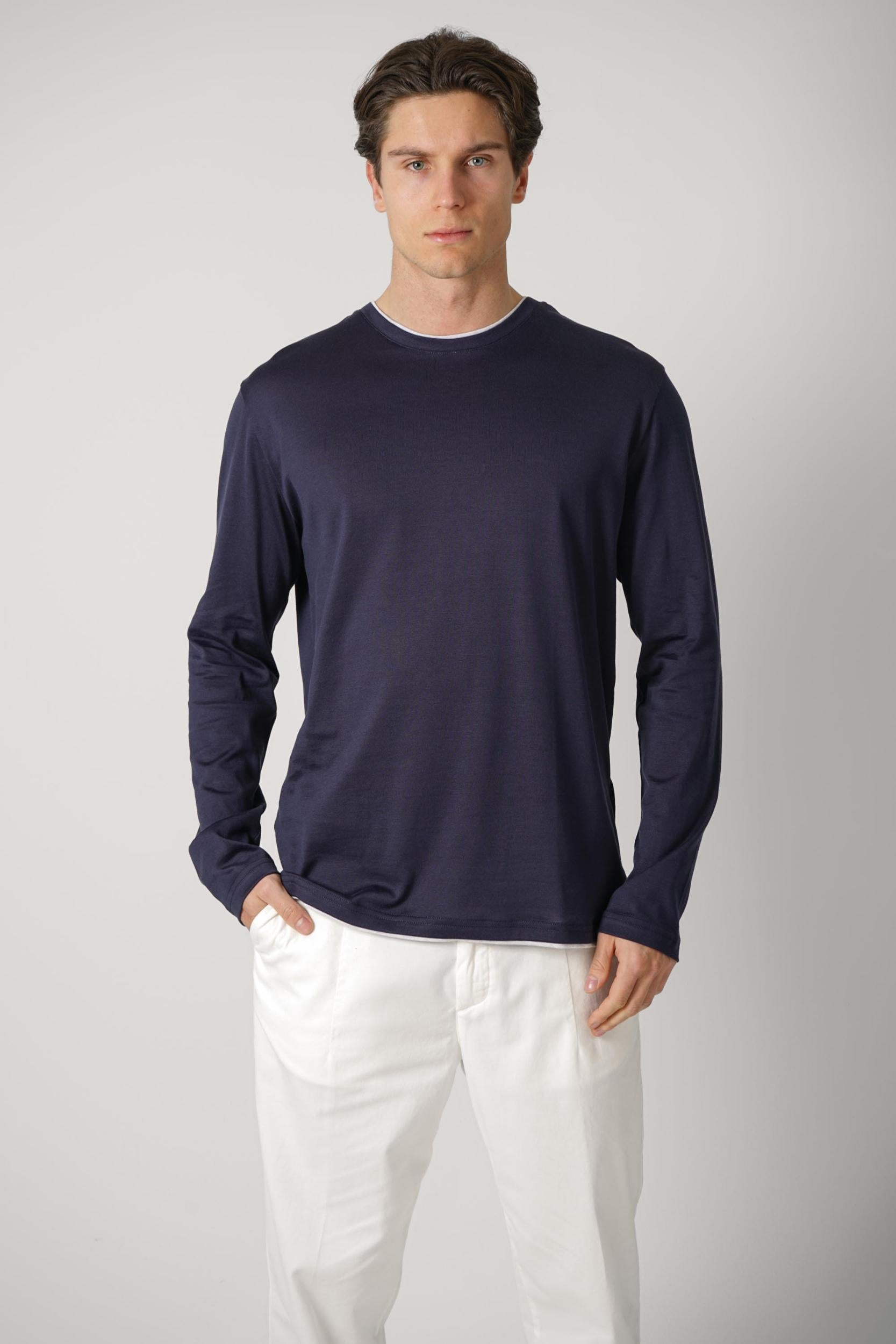 Eleventy Cotton Longsleeve Navy