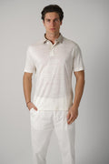 Eleventy Linen Polo Off White/Beige