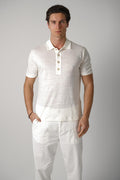 Eleventy Linen Polo Off White