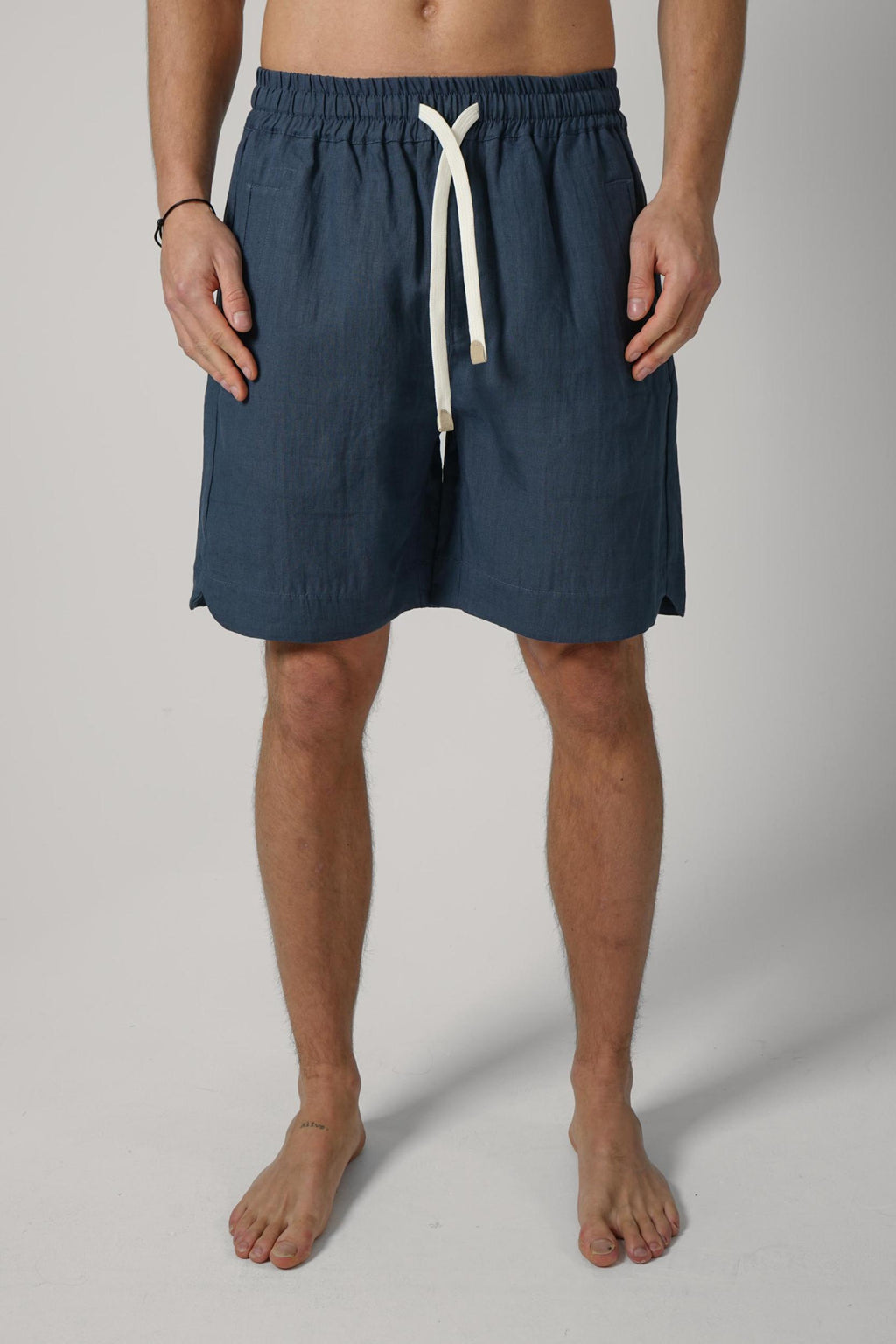 Eleventy Linen Shorts Blue