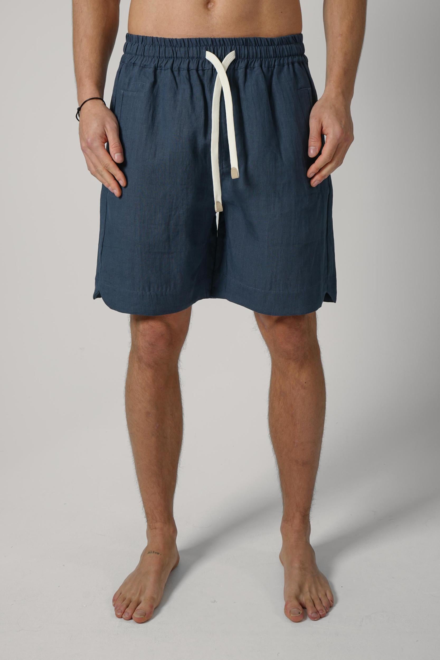 Eleventy Linen Shorts Blue