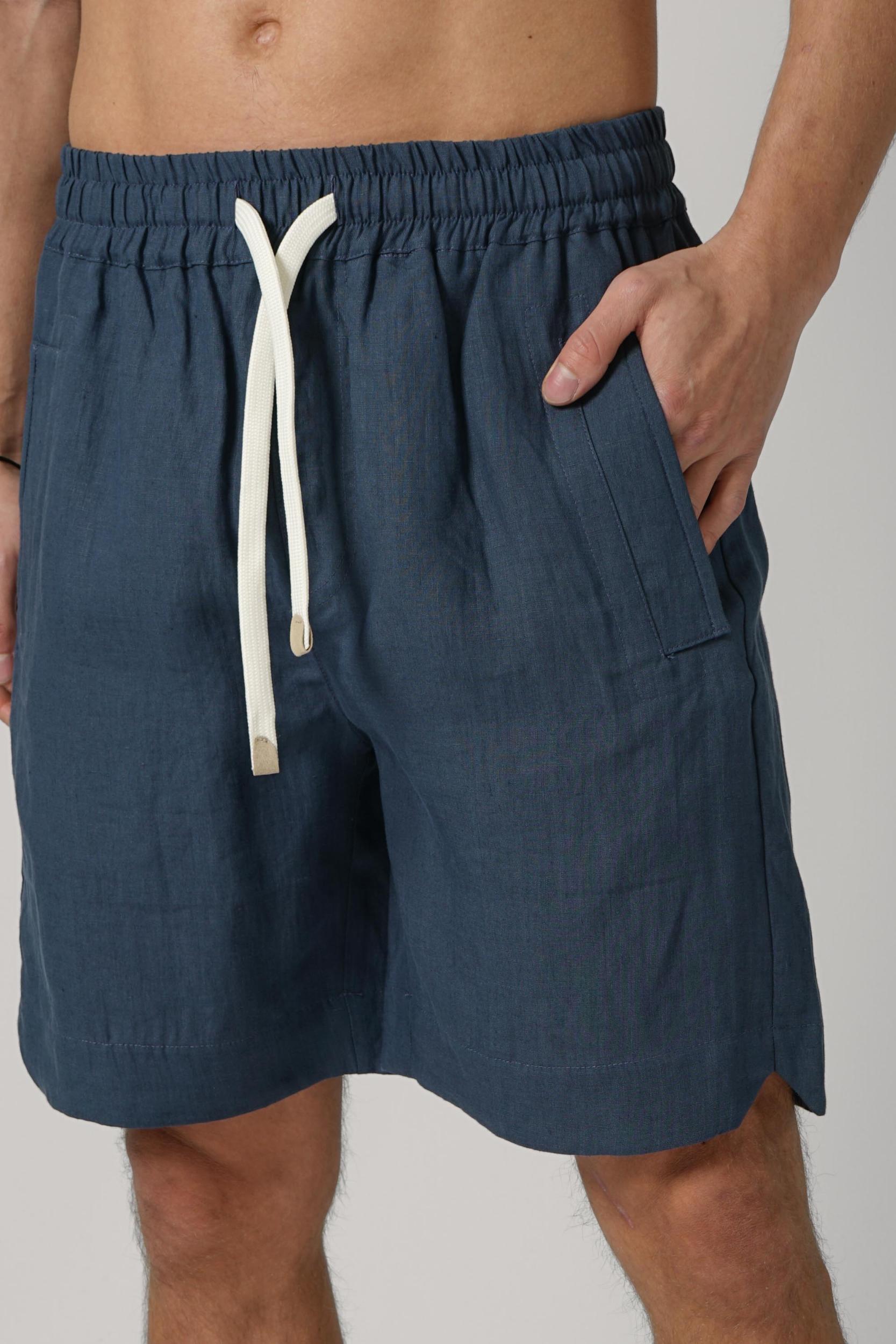 Eleventy Linen Shorts Blue
