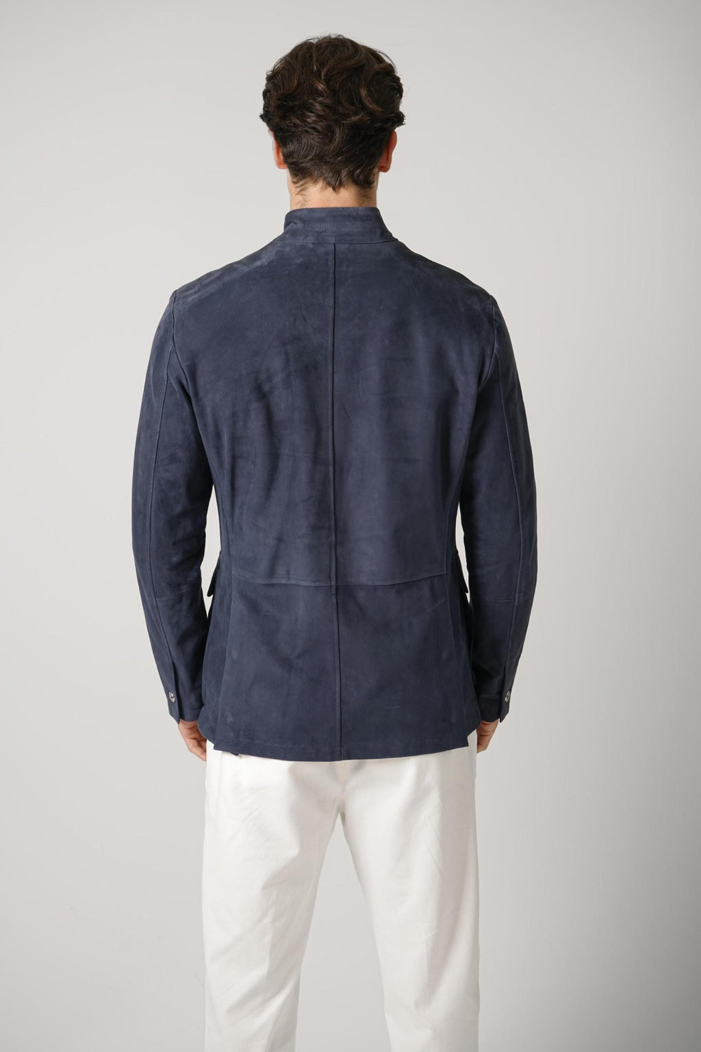 Eleventy Single Breasted Rresin Suede Jacket