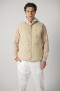 Eleventy Suede Silk Vest Sand/Light Grey