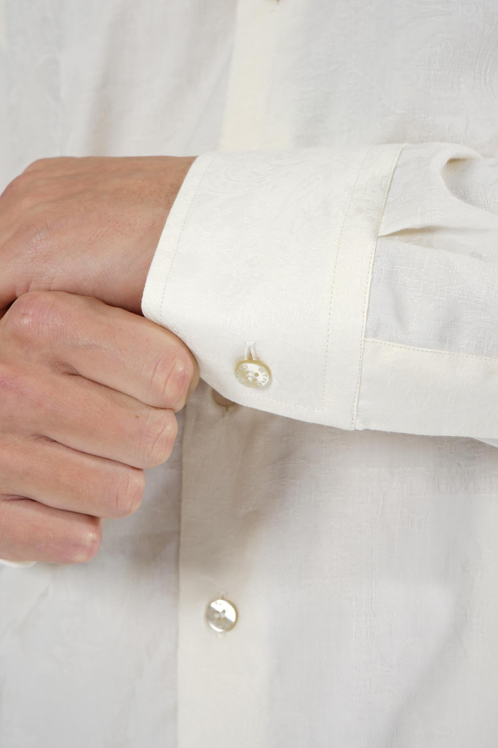Etro Cotton Pattern Shirt Off White