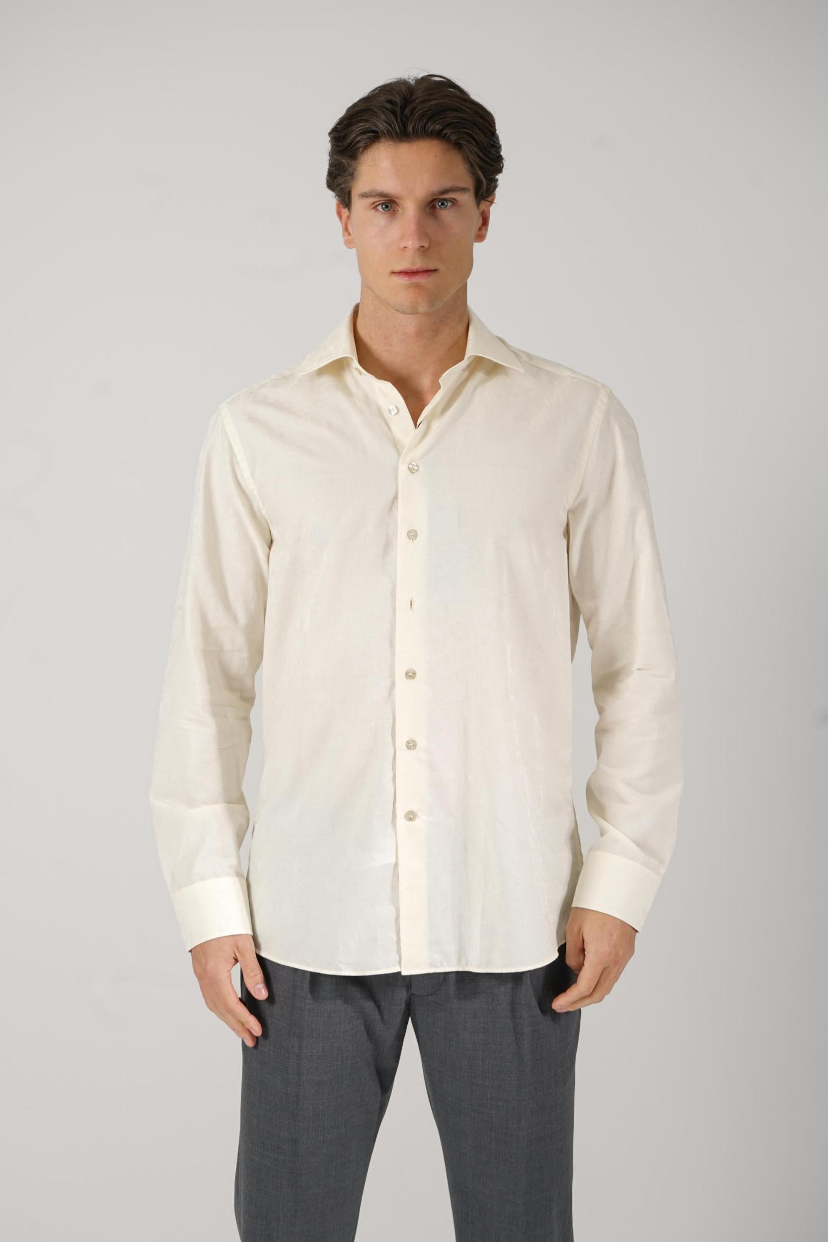 Etro Cotton Pattern Shirt Off White
