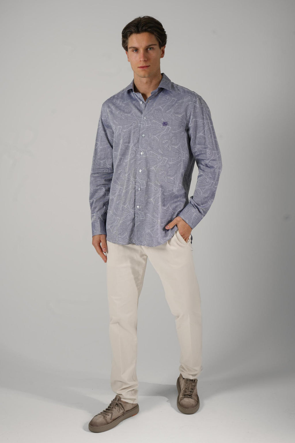 Etro Cotton Shirt Bluegrey