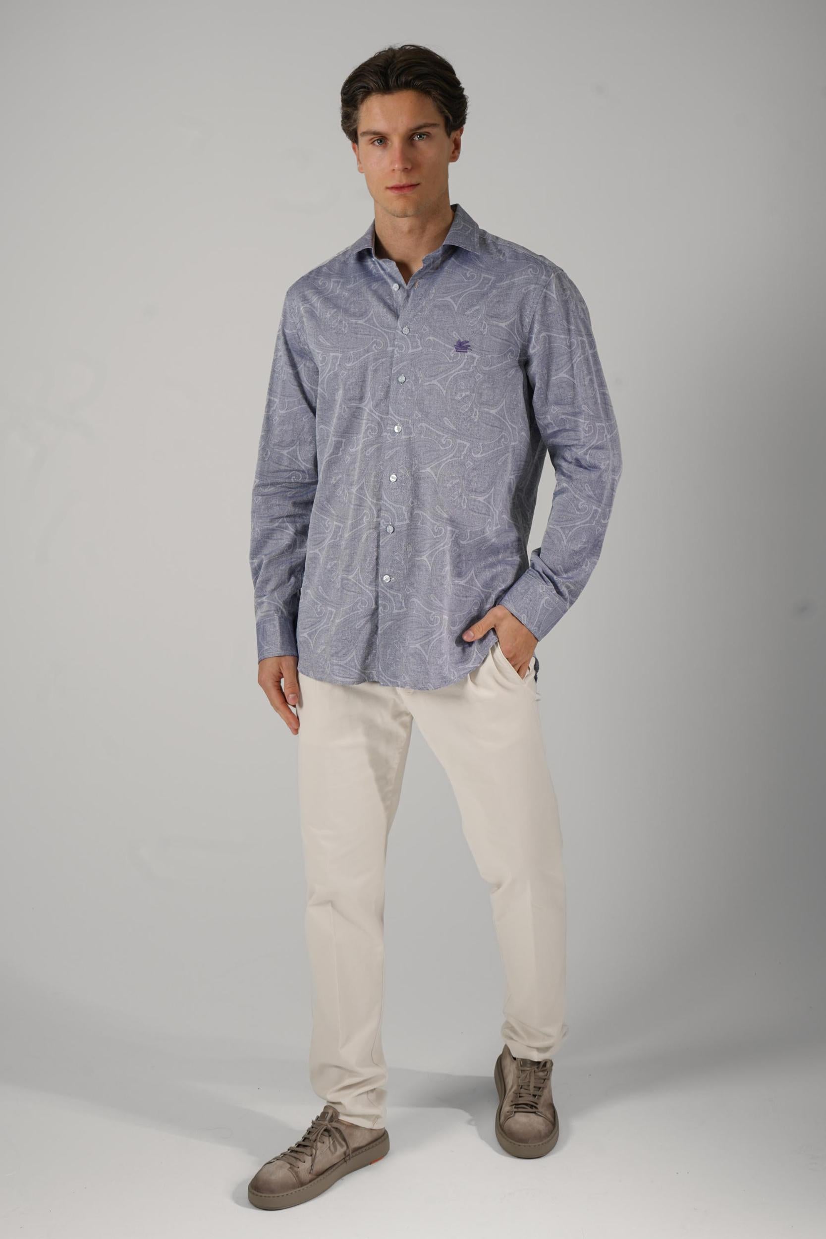Etro Cotton Shirt Bluegrey
