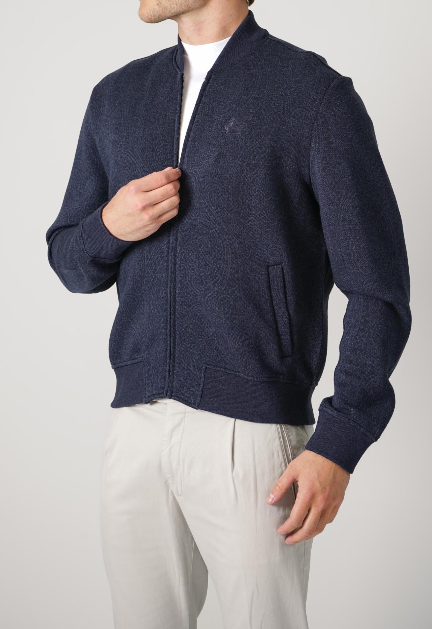 Etro Paisley Bomber Jacket Navy