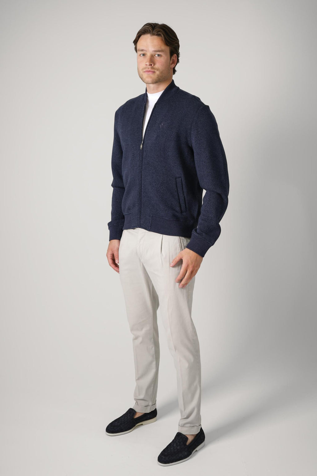 Etro Paisley Bomber Jacket Navy