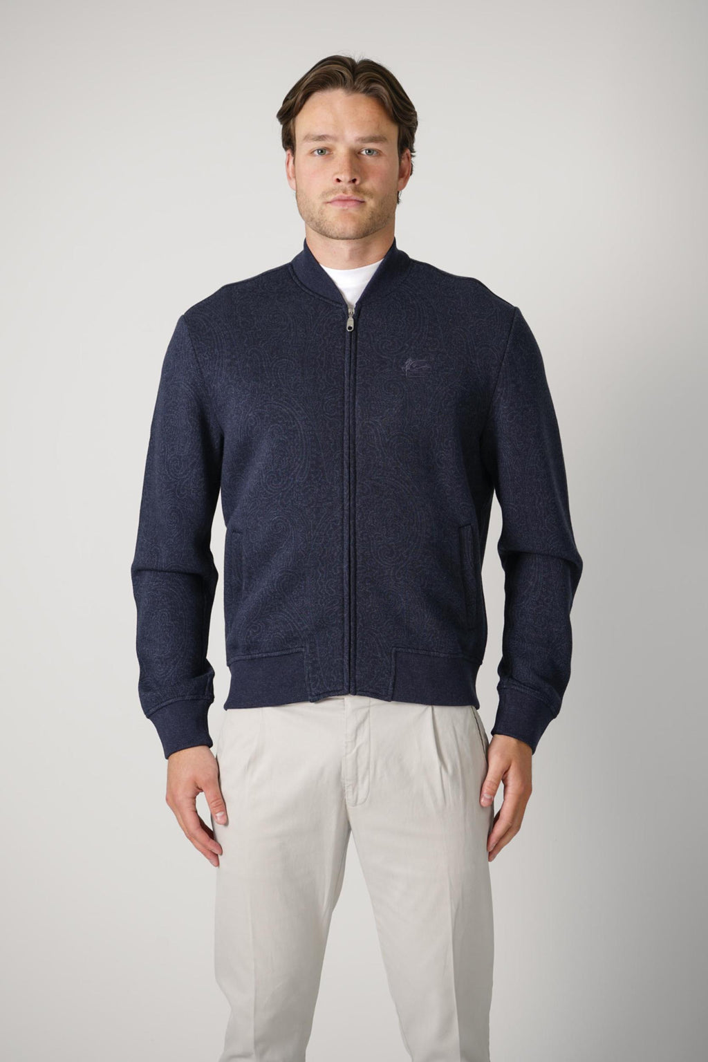 Etro Paisley Bomber Jacket Navy