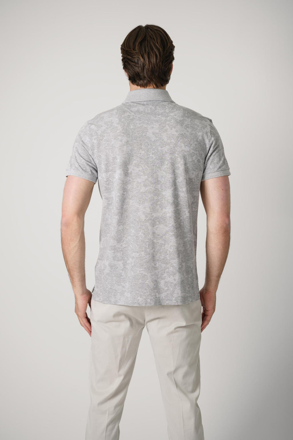 Etro Paisley Print Polo Shirt Grey