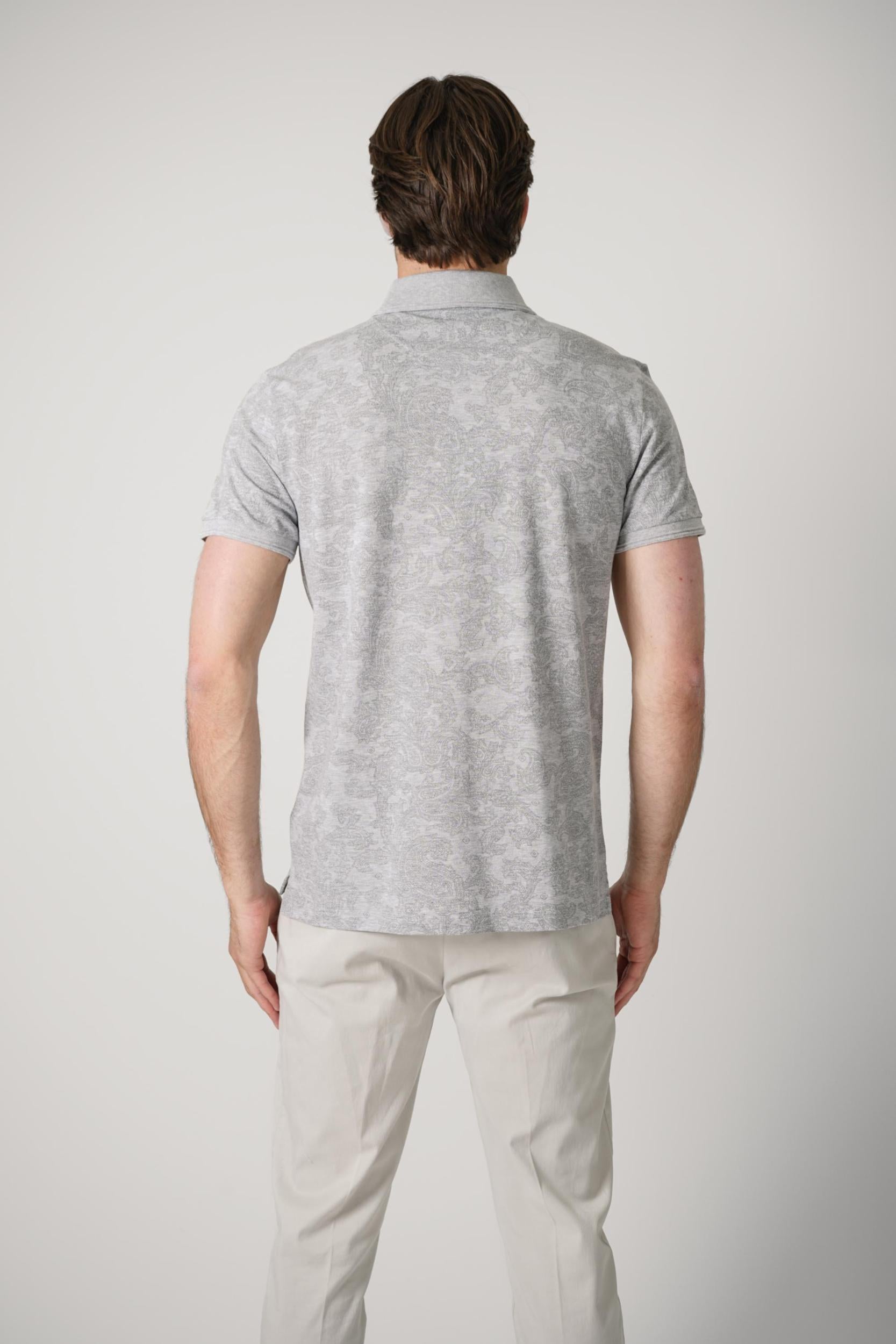 Etro Paisley Print Polo Shirt Grey