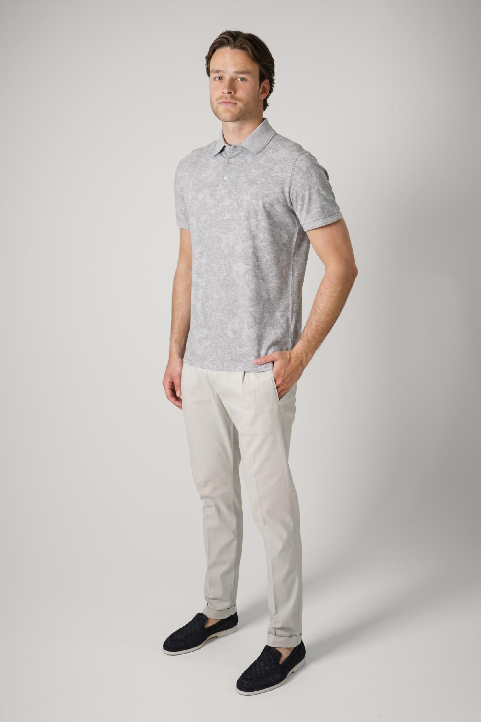 Etro Paisley Print Polo Shirt Grey