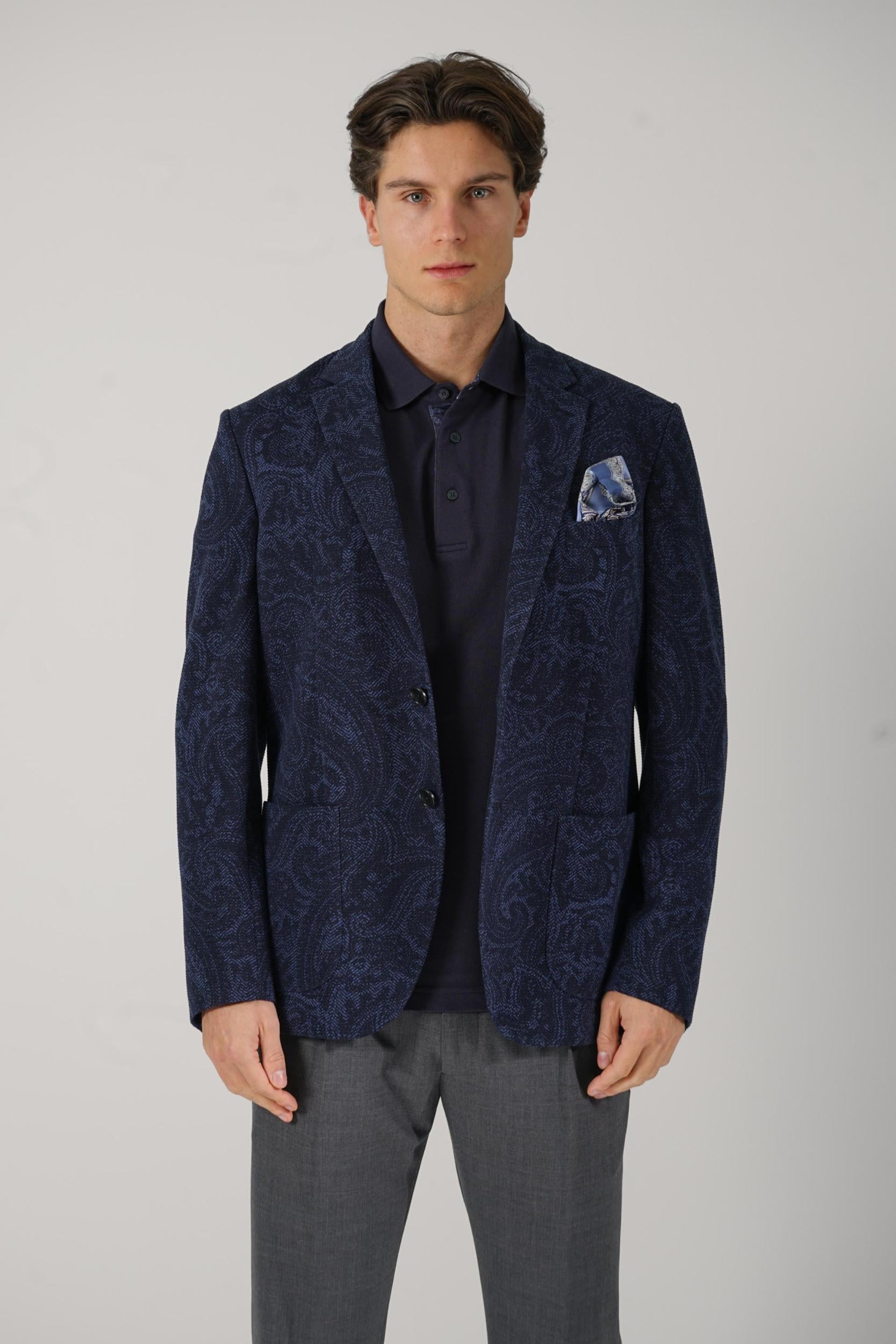Etro Single Breasted Jacket Navy
