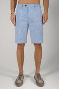 Etro Stiped Cotton Jacquard Shorts Light Blue