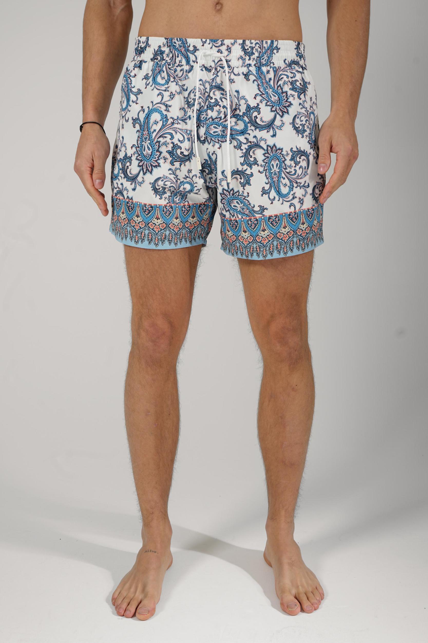Etro Swimming Shorts White/Blue