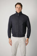 Etro Turtle Neck Jacquard Jacket Navy