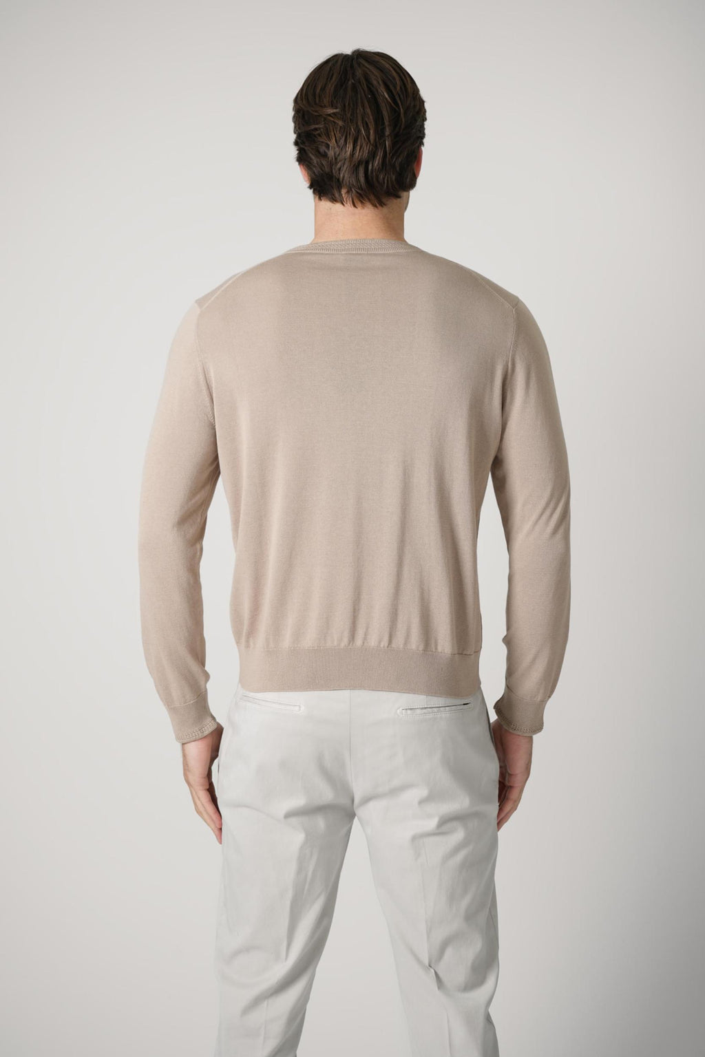 Etro Wool Pegaso Logo Crew Neck Beige