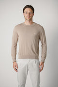 Etro Wool Pegaso Logo Crew Neck Beige
