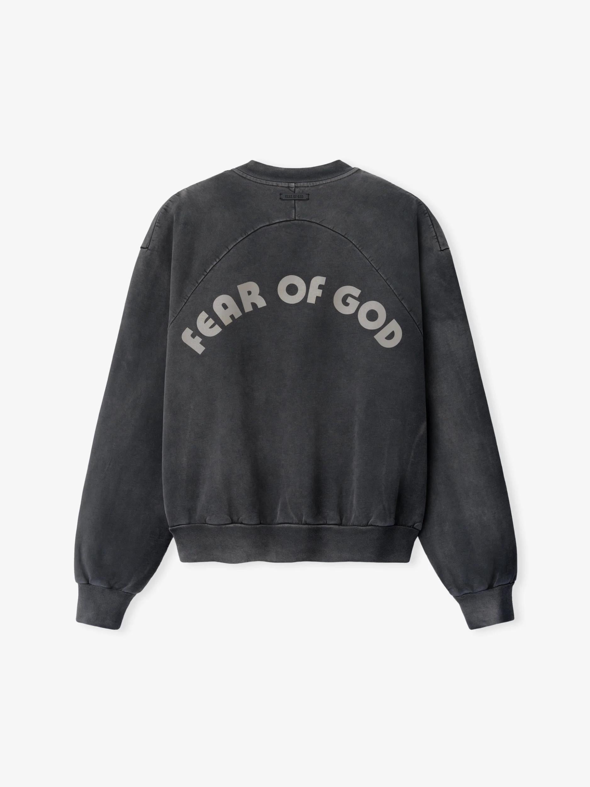 Fear Of God Baseball Classic Fit Half Raglan Sweatshirt Off Black