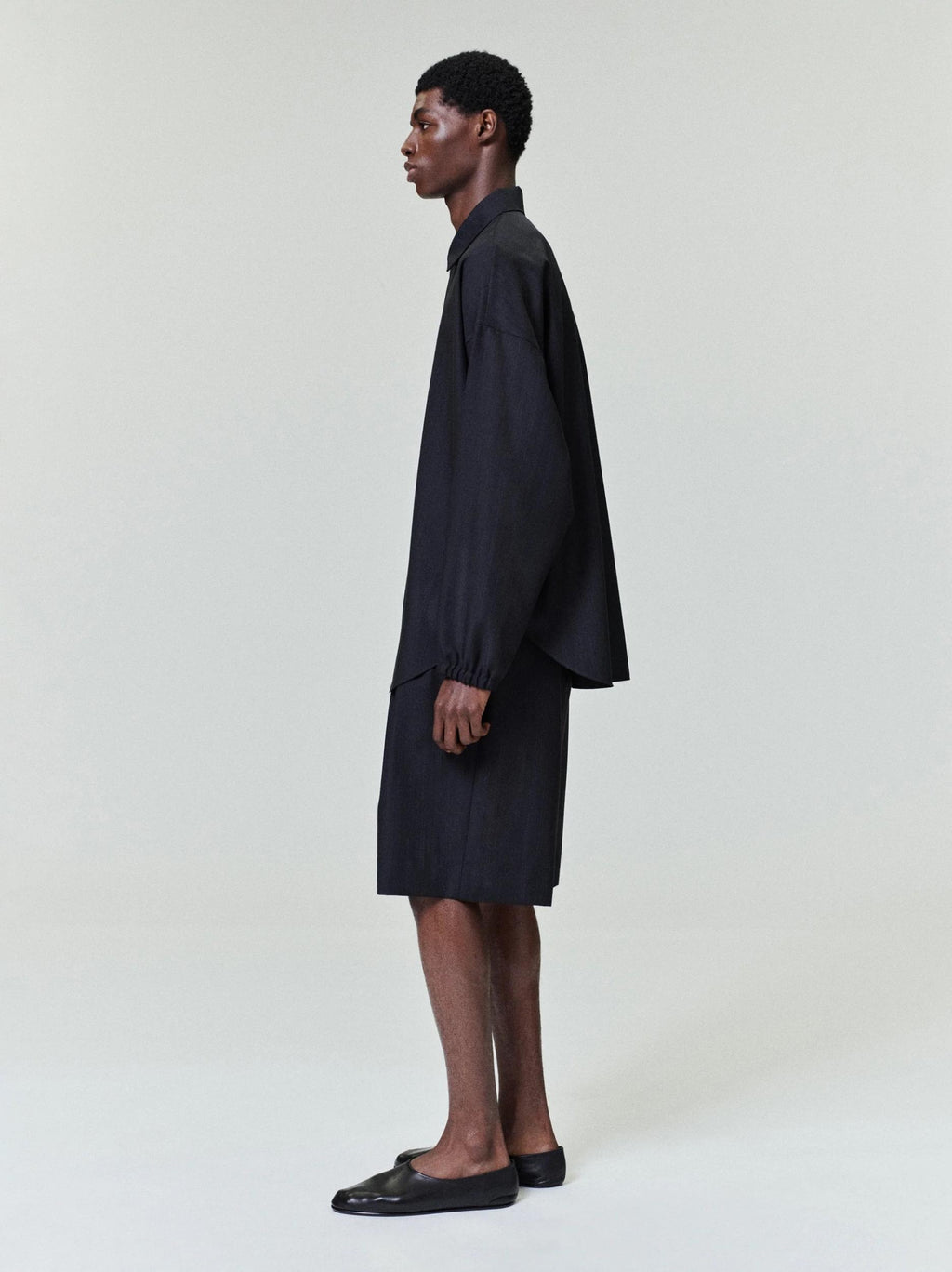 Fear Of God Black Striped Wool Baggy Shorts Black