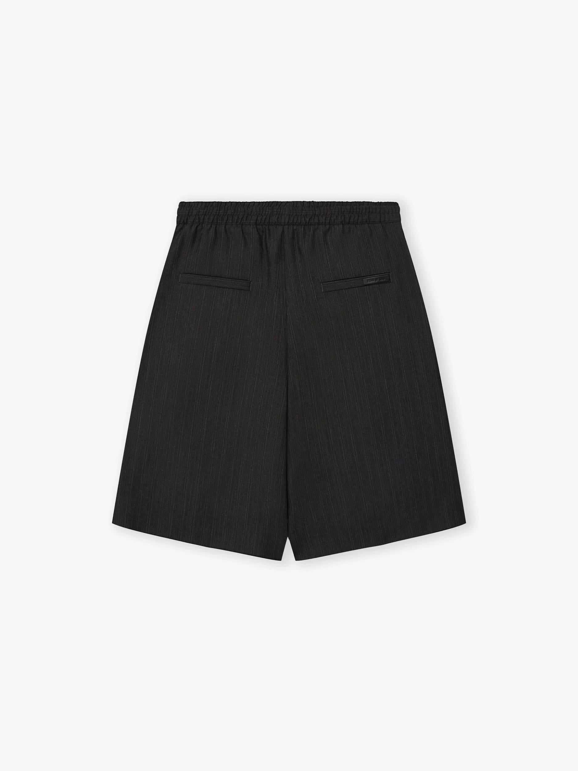 Fear Of God Black Striped Wool Baggy Shorts Black