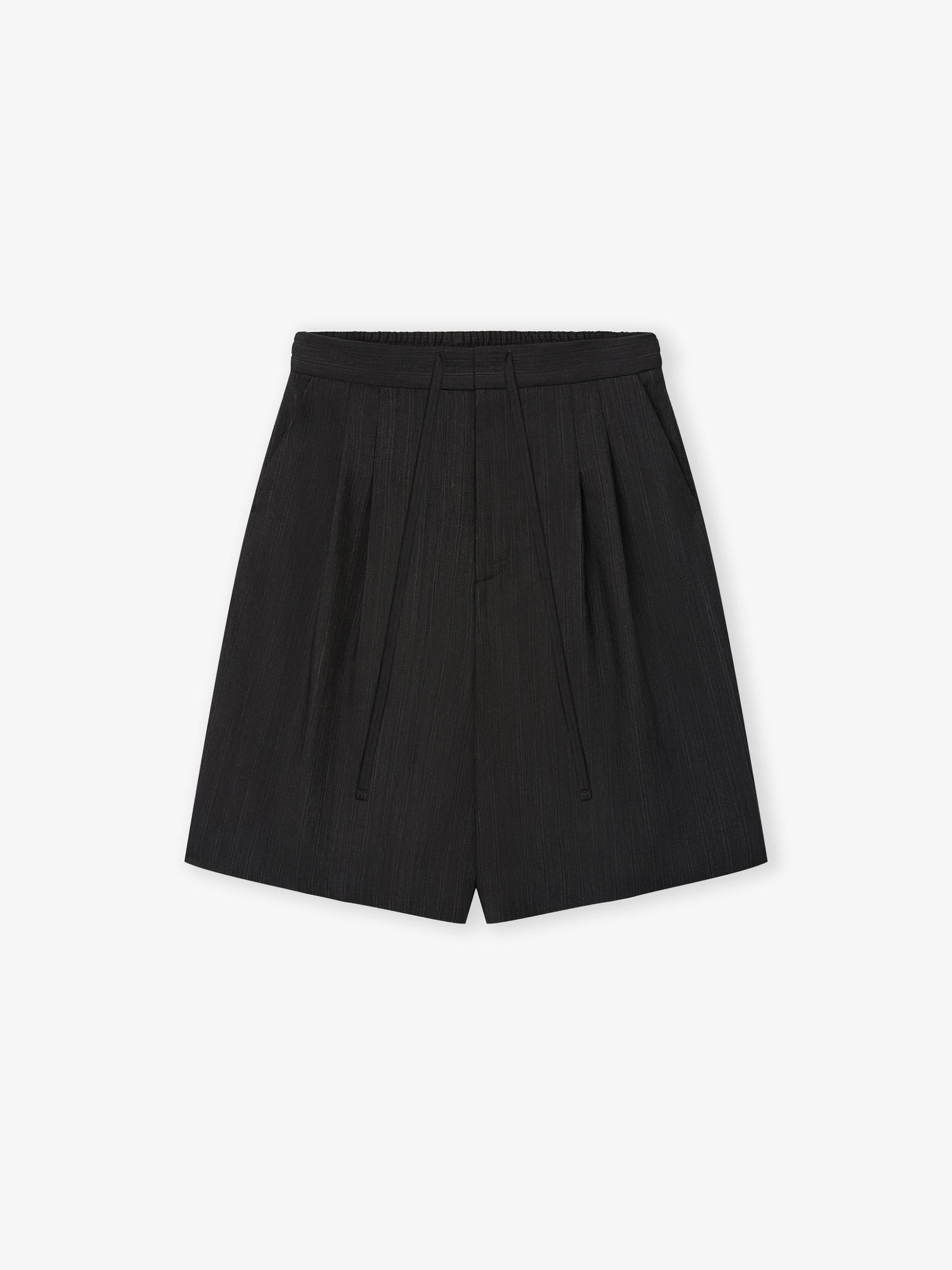 Fear Of God Black Striped Wool Baggy Shorts Black