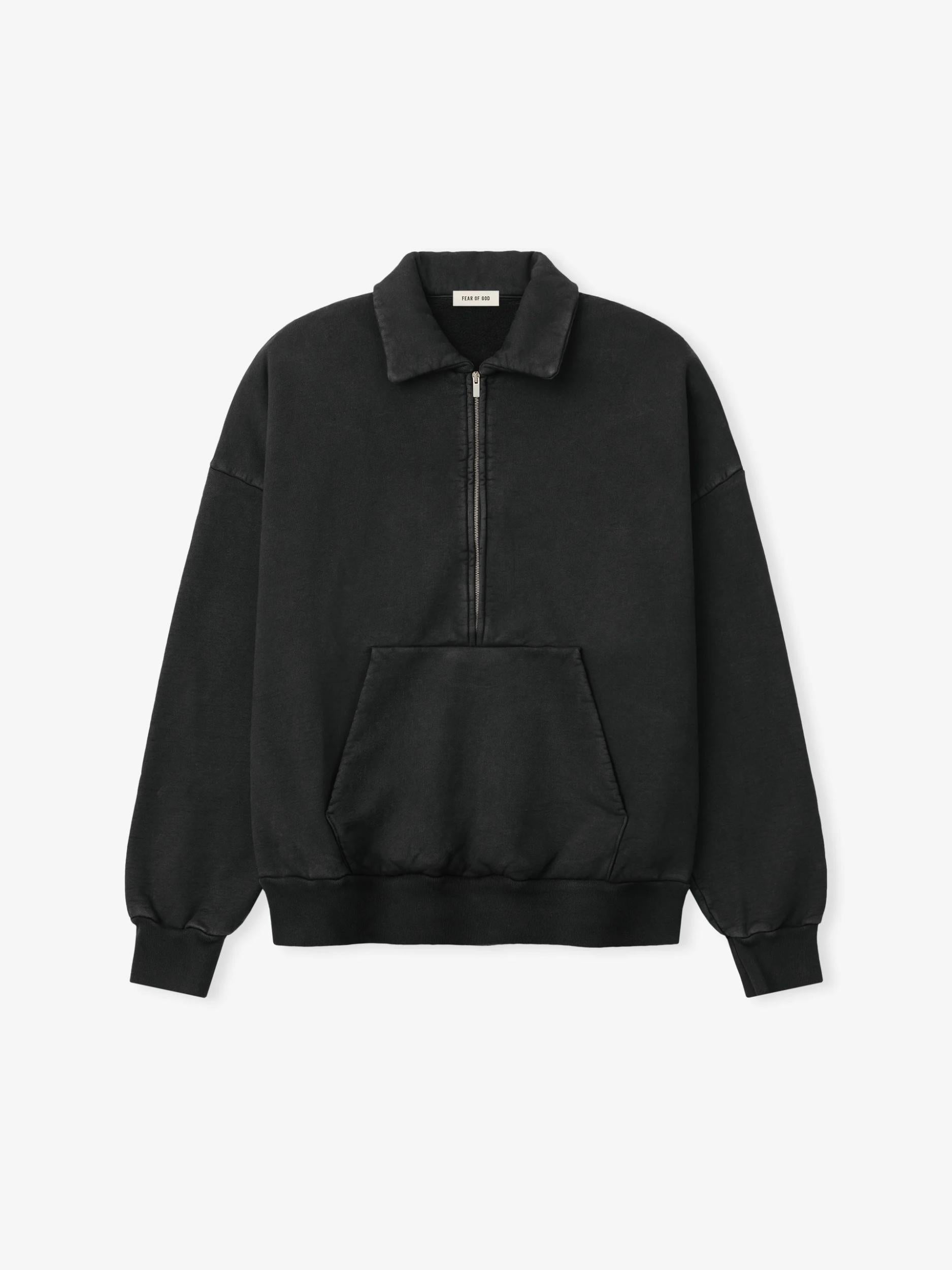 Fear Of God Half Zip Polo Sweatshirt Black