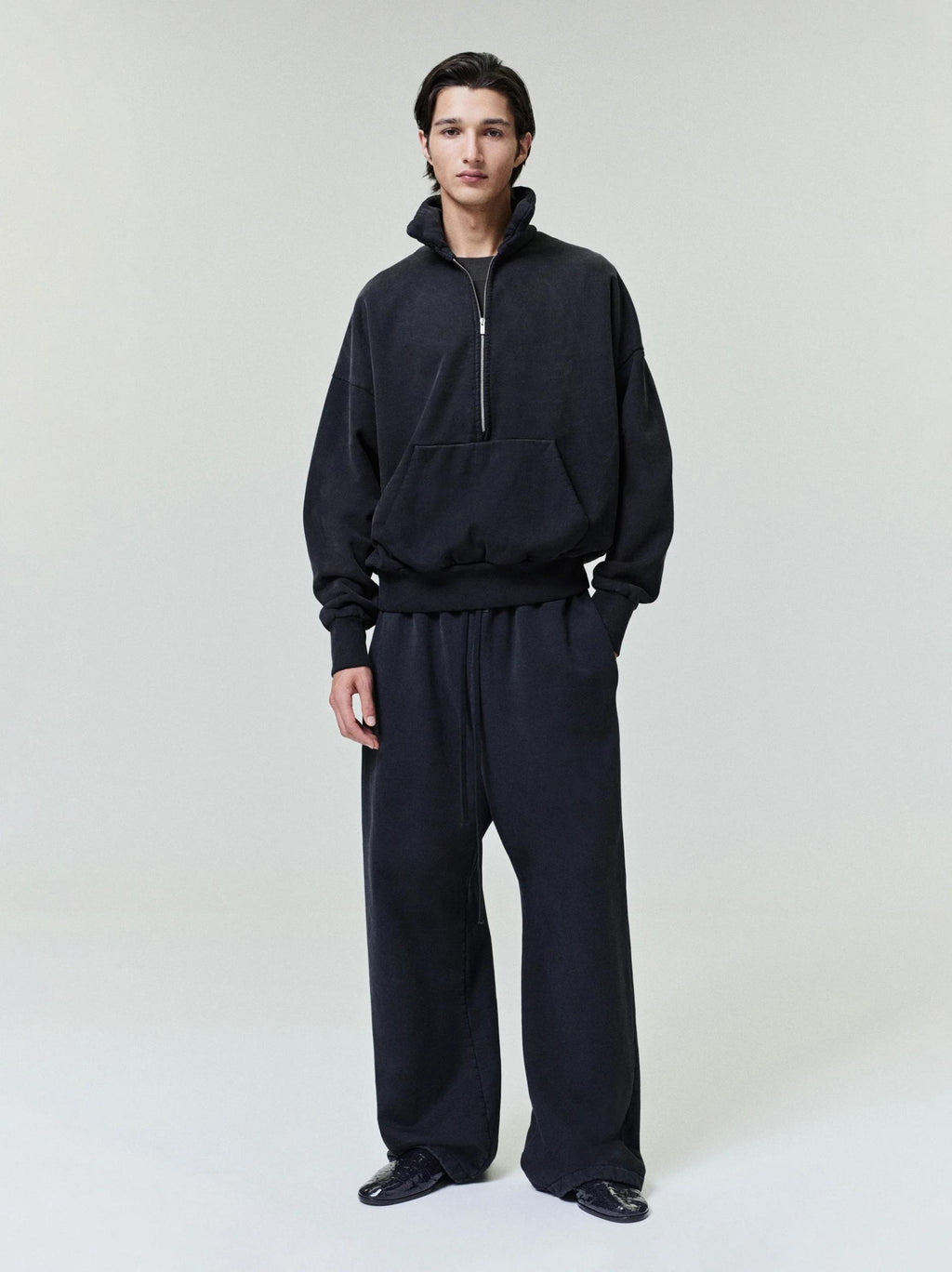 Fear Of God Half Zip Polo Sweatshirt Black