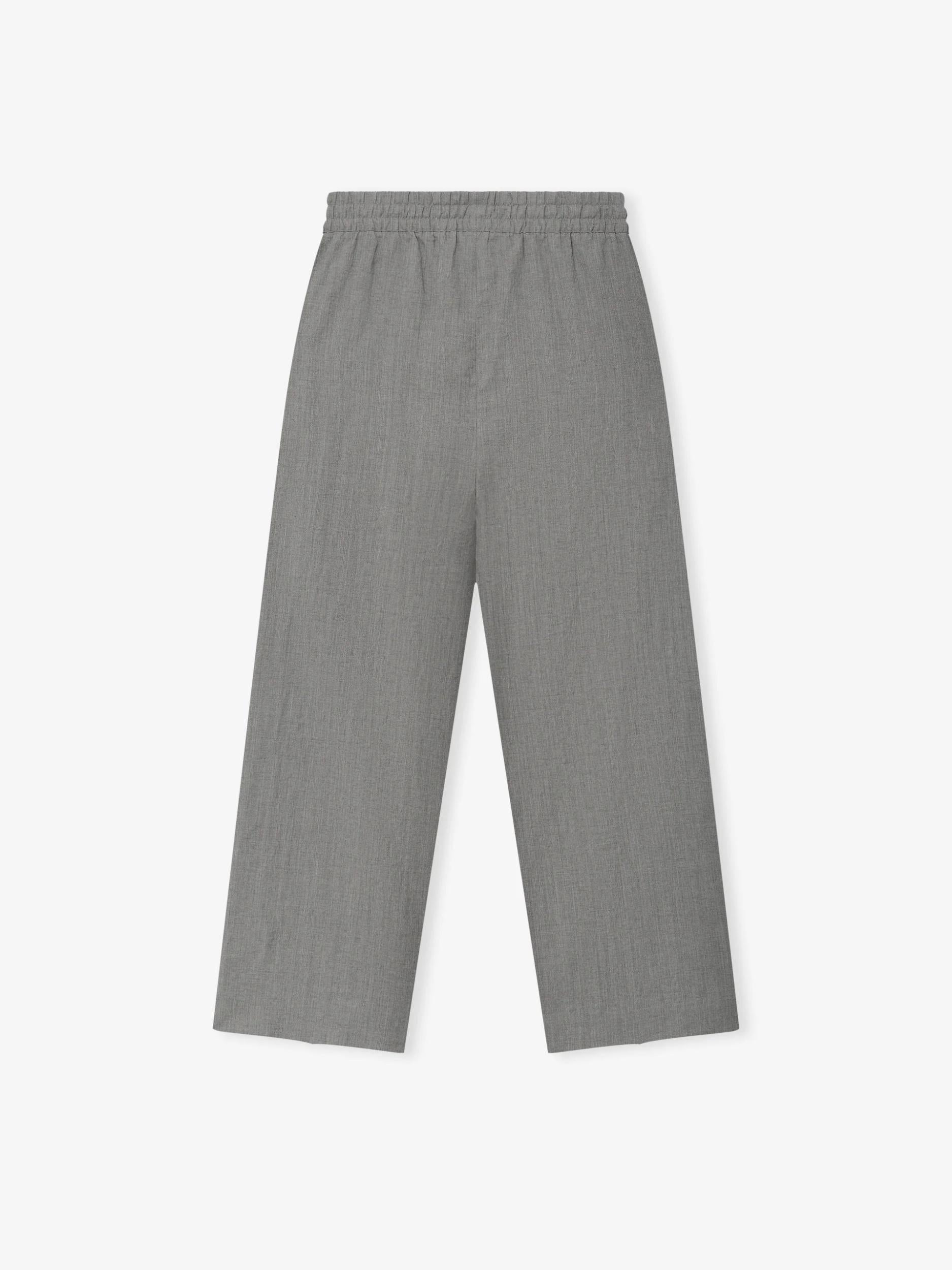 Fear Of God Wide Leg Linen Drawstring Pants Metallic Grey