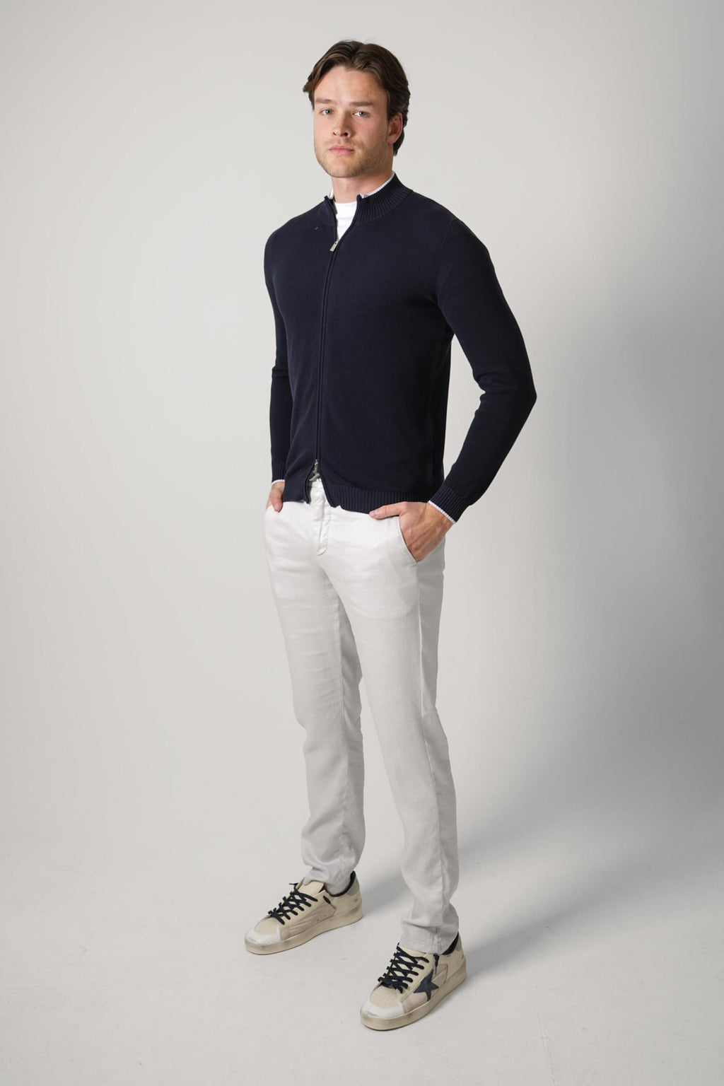 Fedeli Bahamas Full Zipper Navy