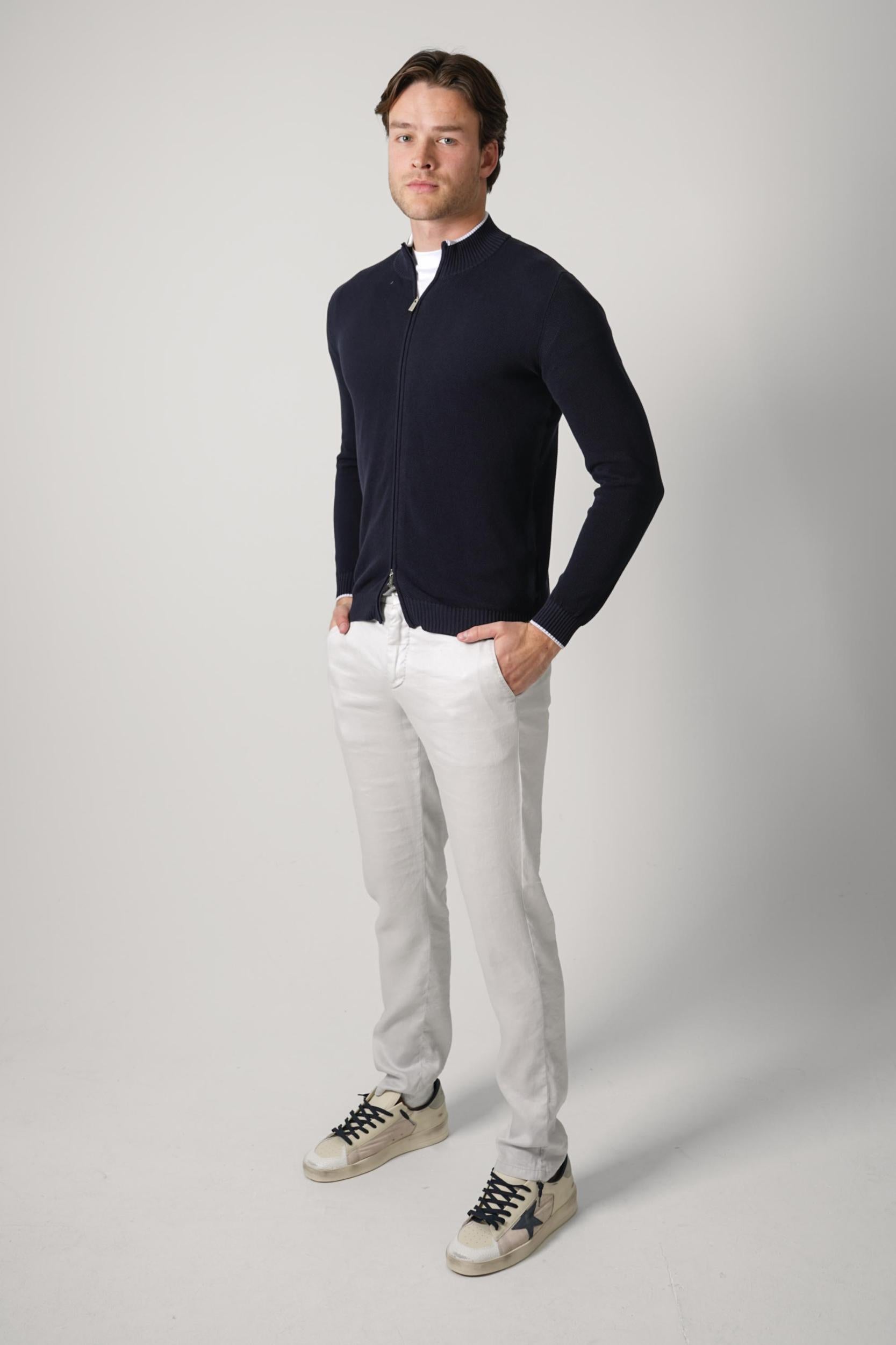 Fedeli Bahamas Full Zipper Navy