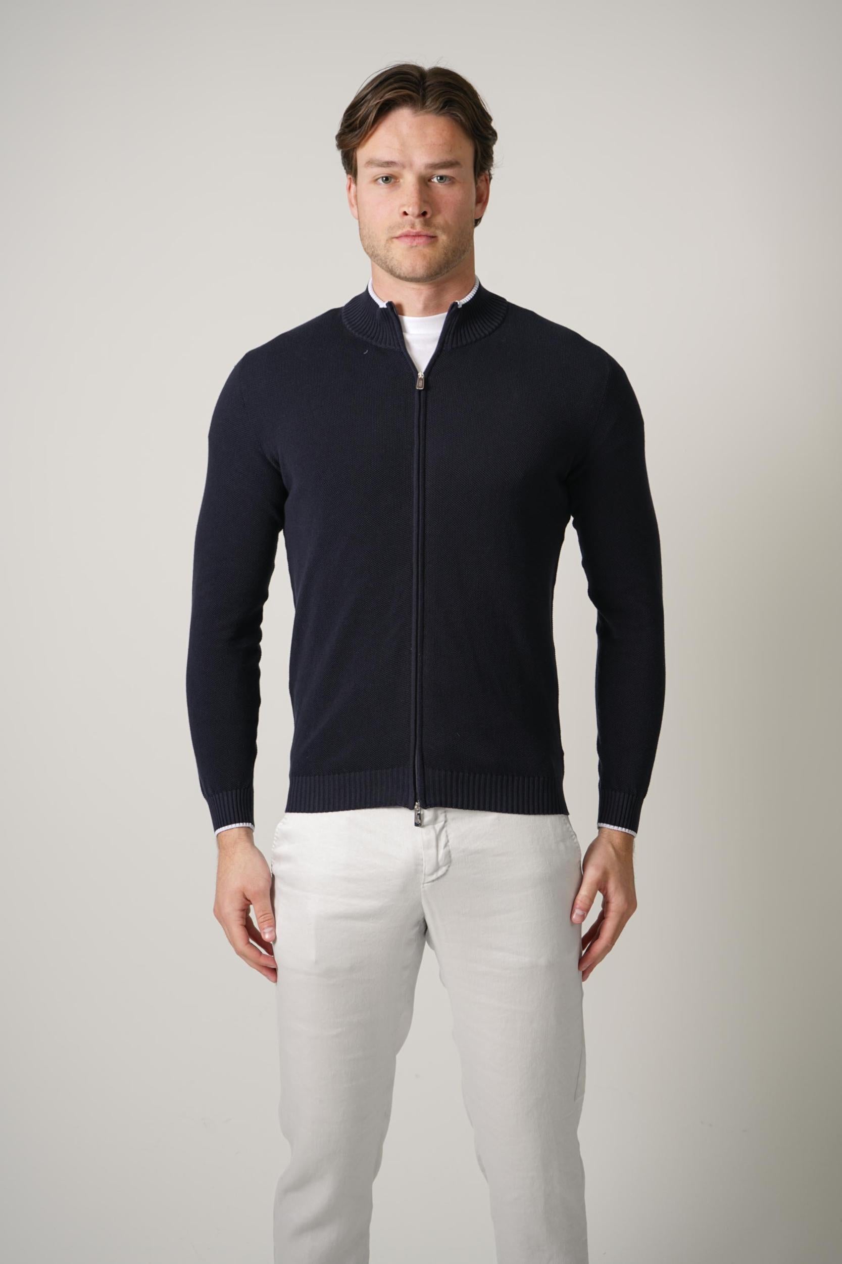 Fedeli Bahamas Full Zipper Navy