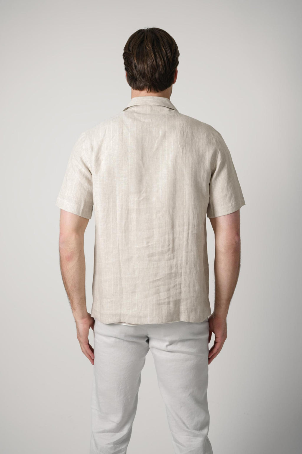Fedeli Bowling Linen Shirt Beige