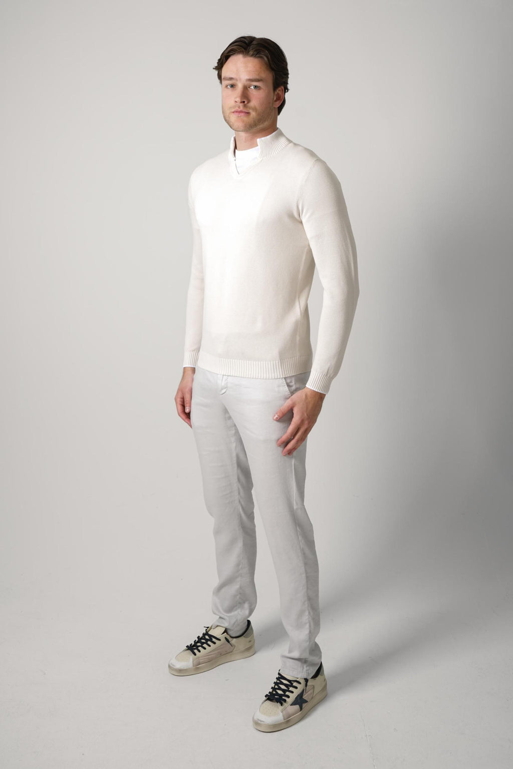 Fedeli Dennis Bahamas V Neck Knit Beige