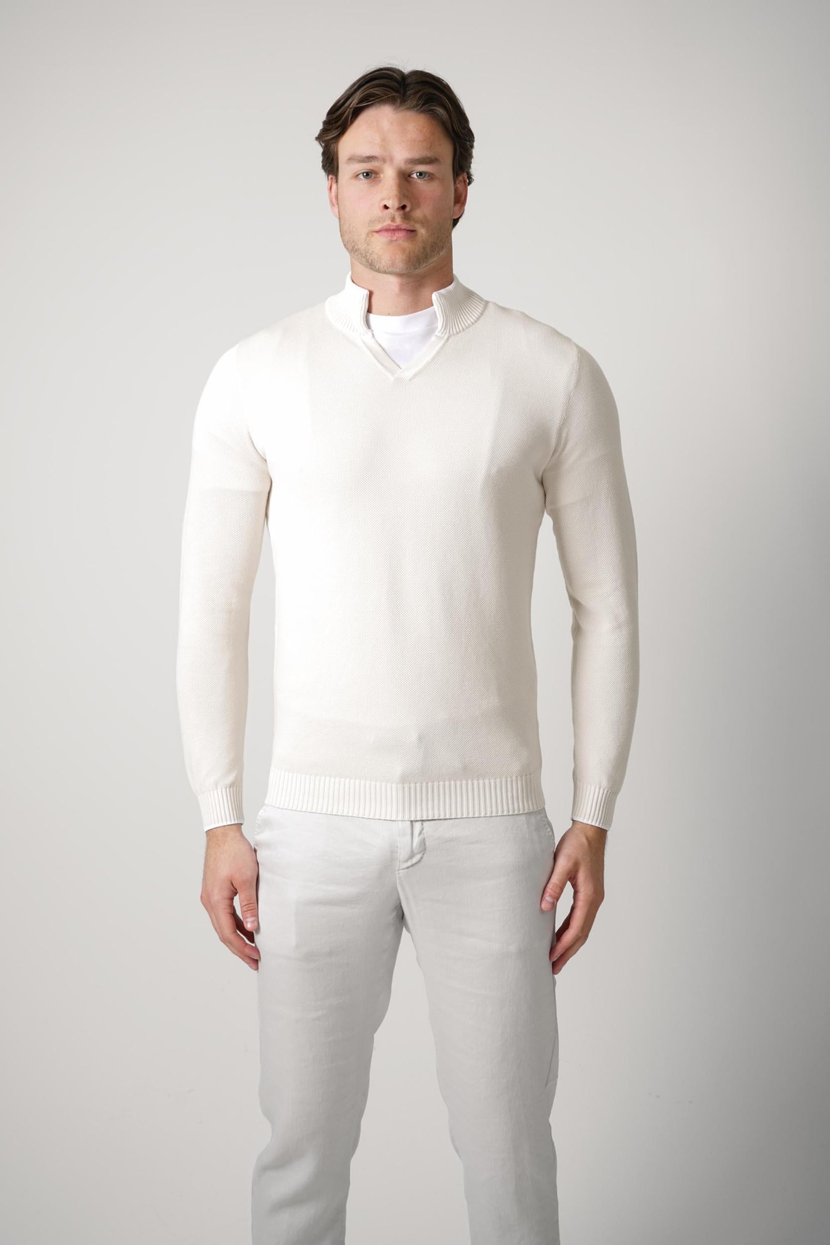 Fedeli Dennis Bahamas V Neck Knit Beige