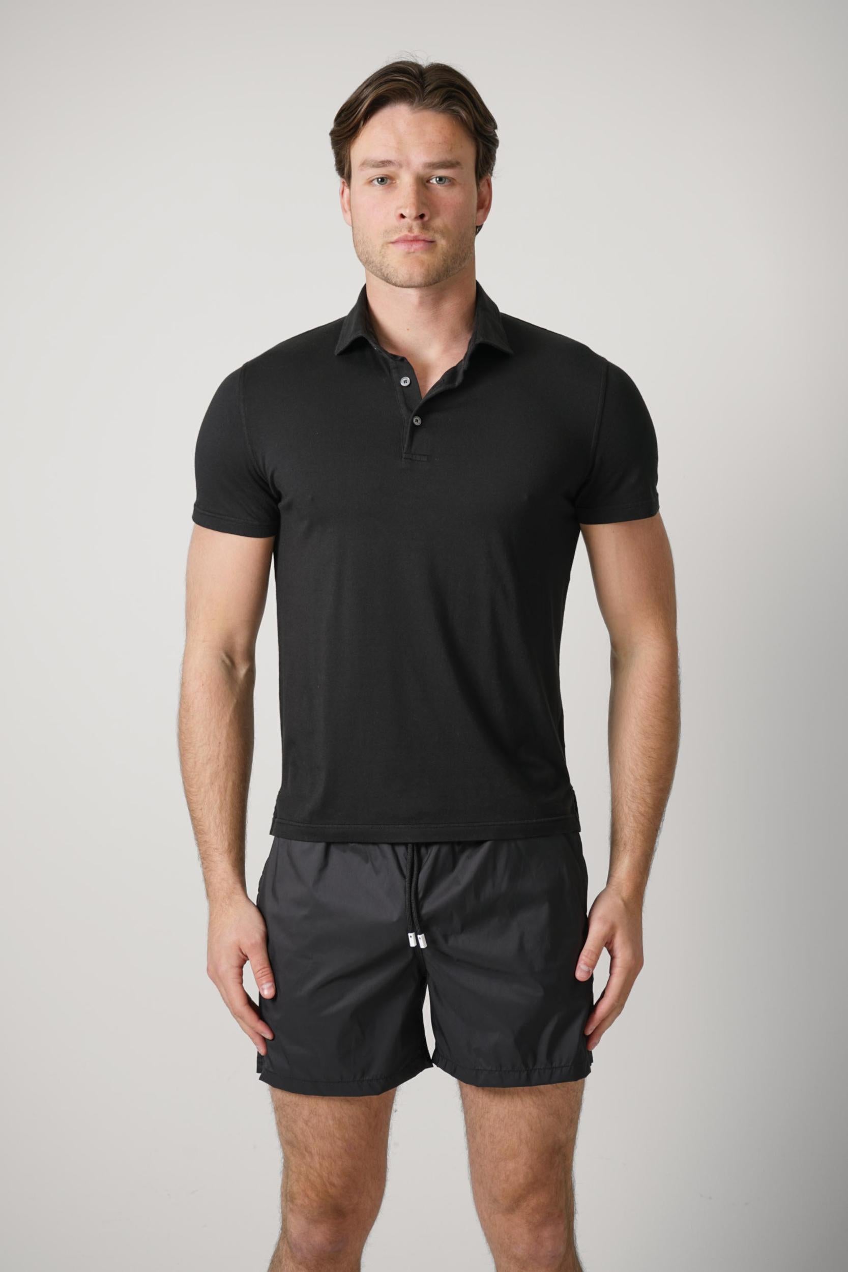 Fedeli Flex Jersey Polo Black