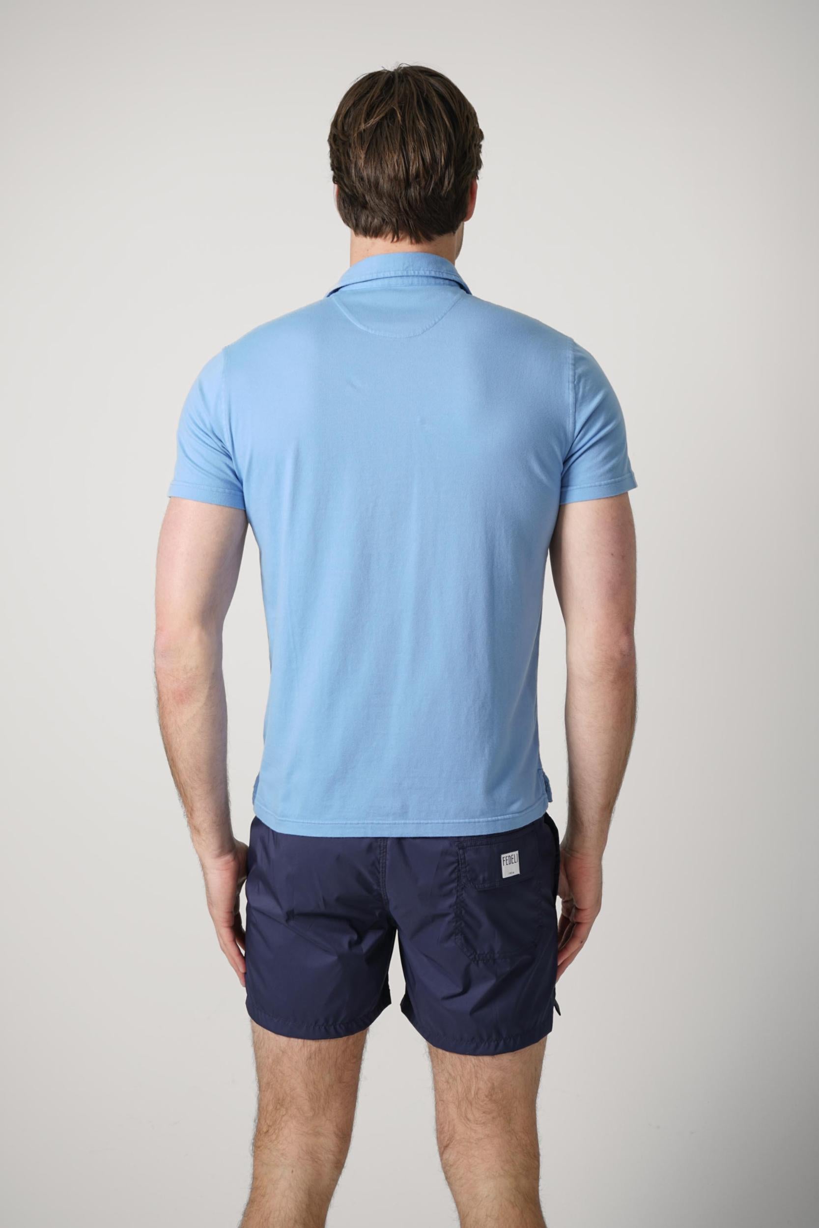Fedeli Flex Jersey Polo Light Blue