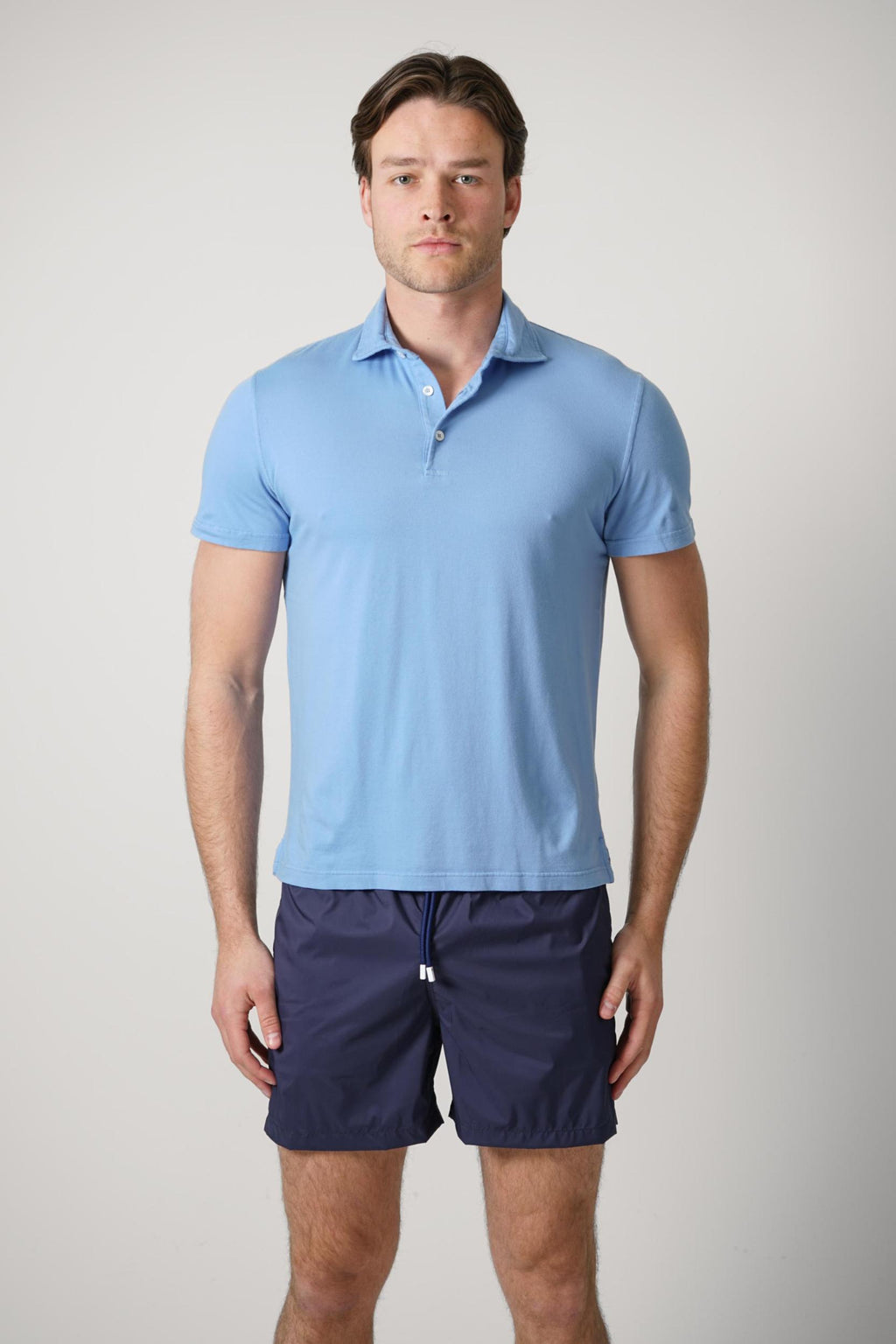 Fedeli Flex Jersey Polo Light Blue