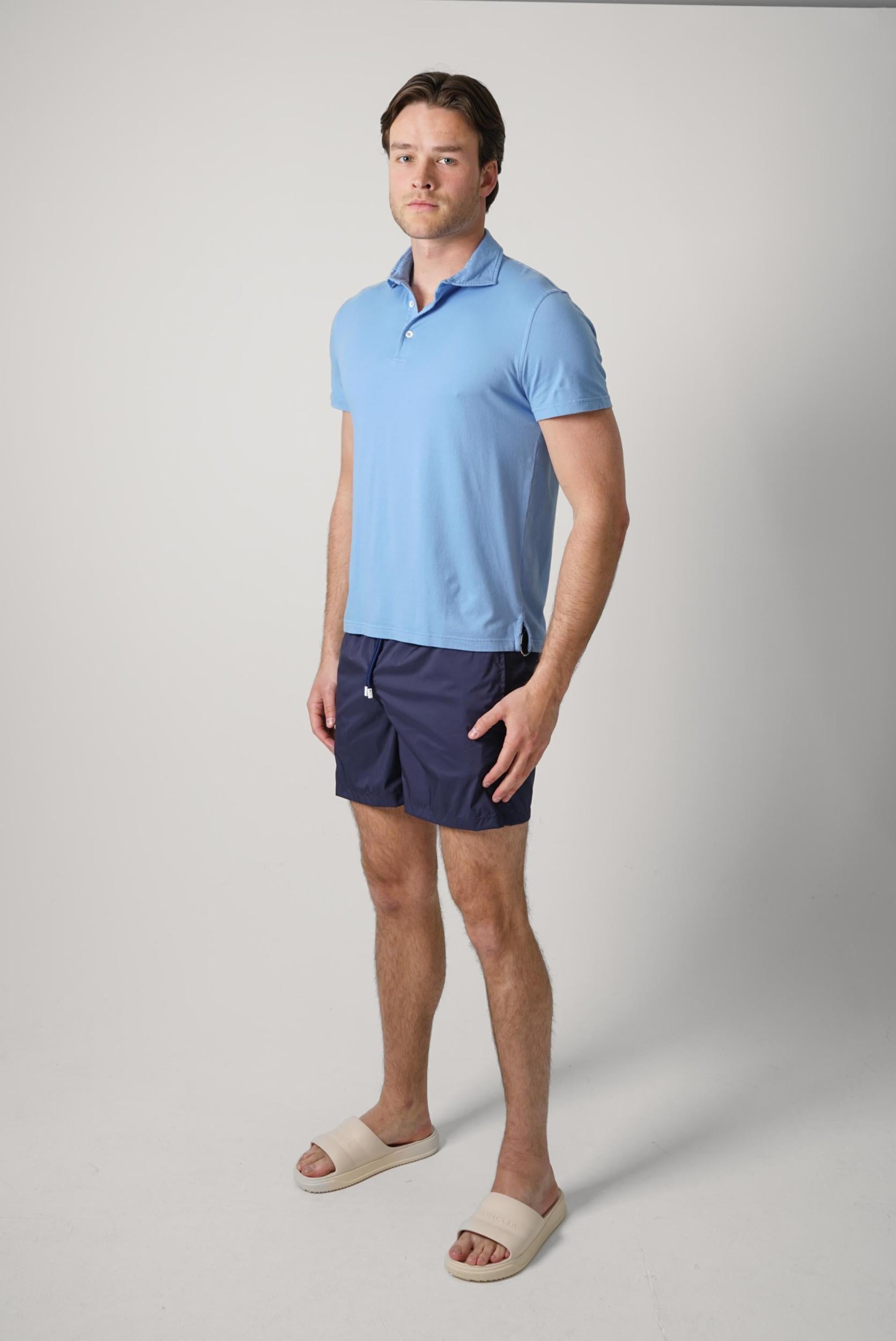 Fedeli Flex Jersey Polo Light Blue