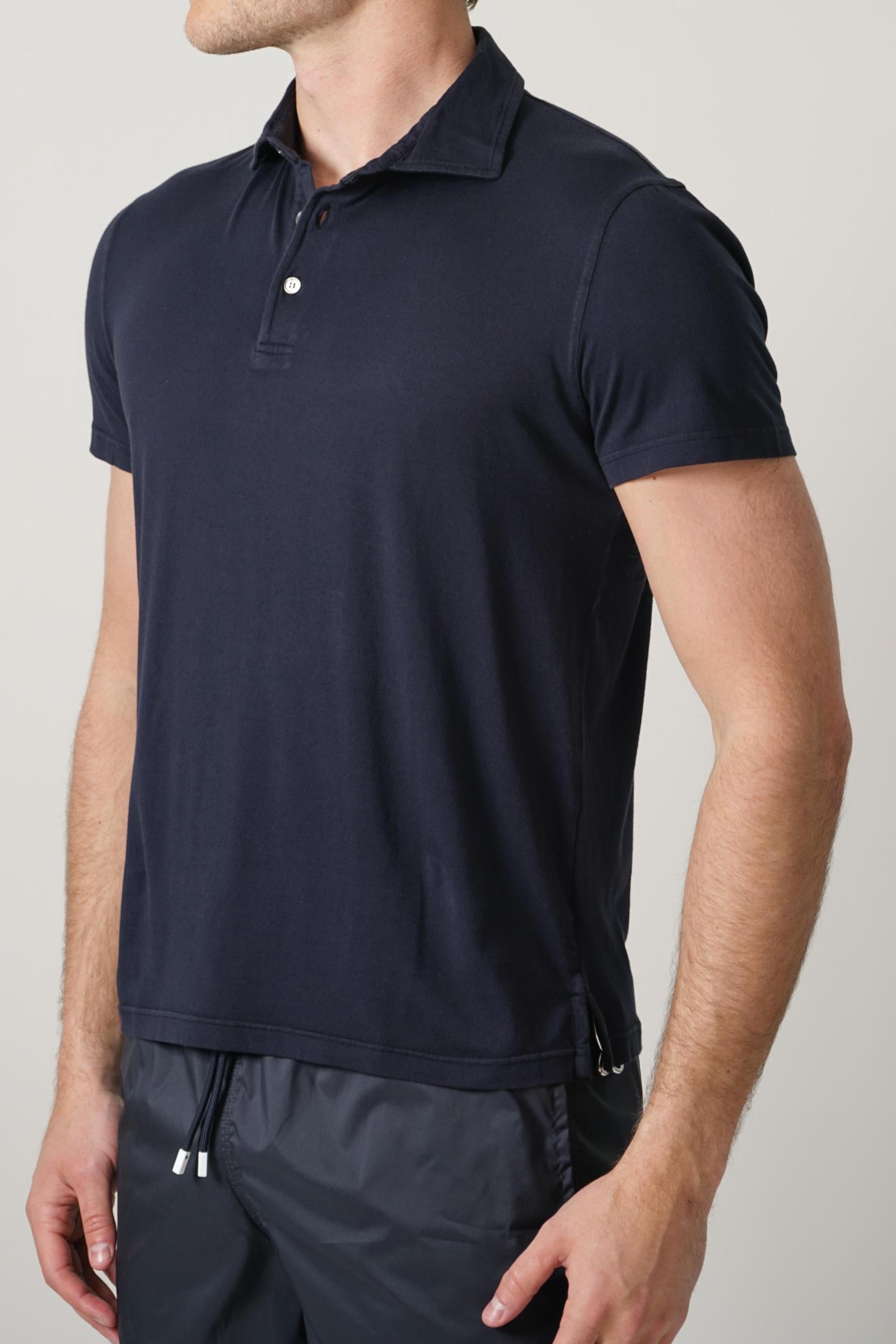 Fedeli Flex Jersey Polo Navy