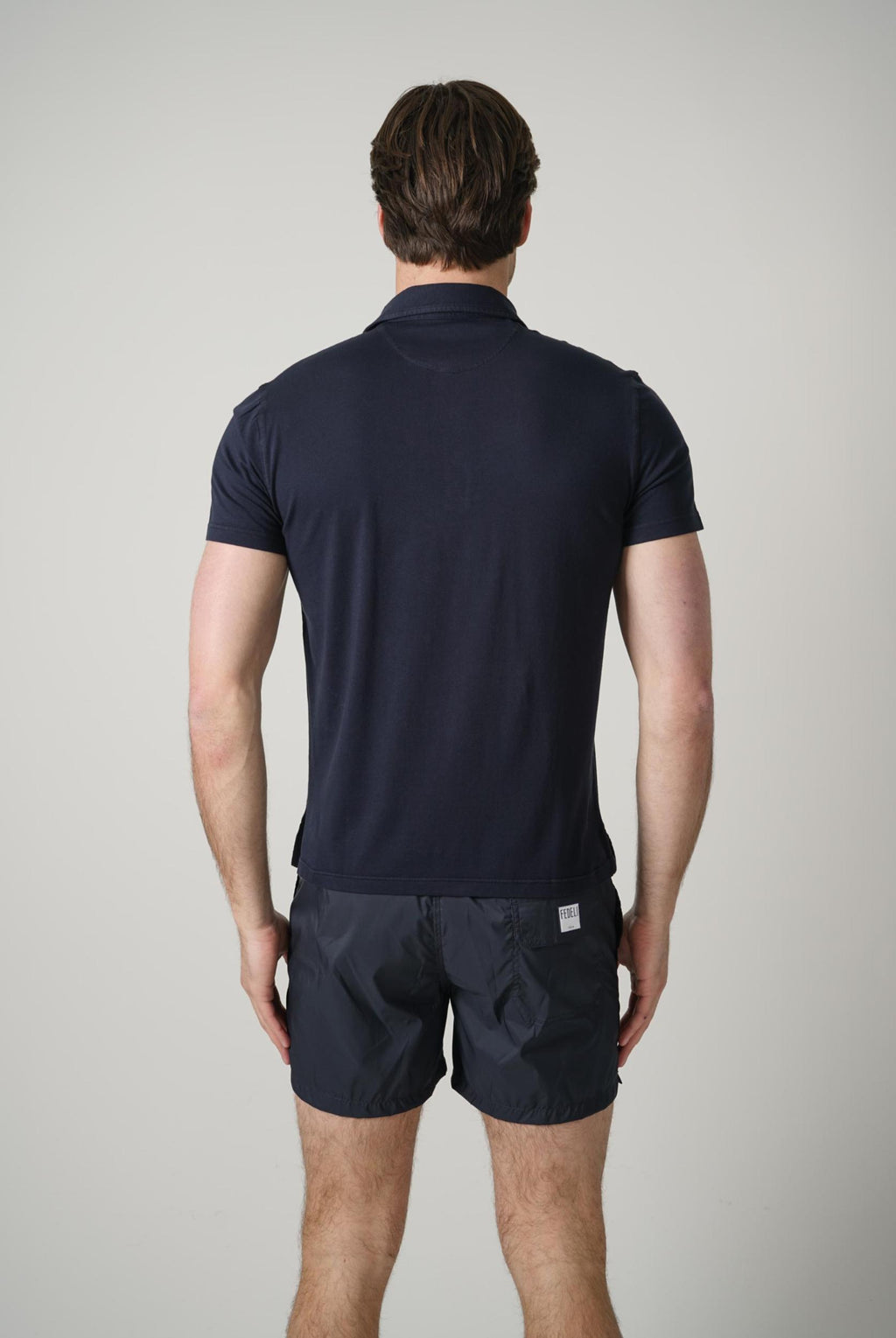 Fedeli Flex Jersey Polo Navy